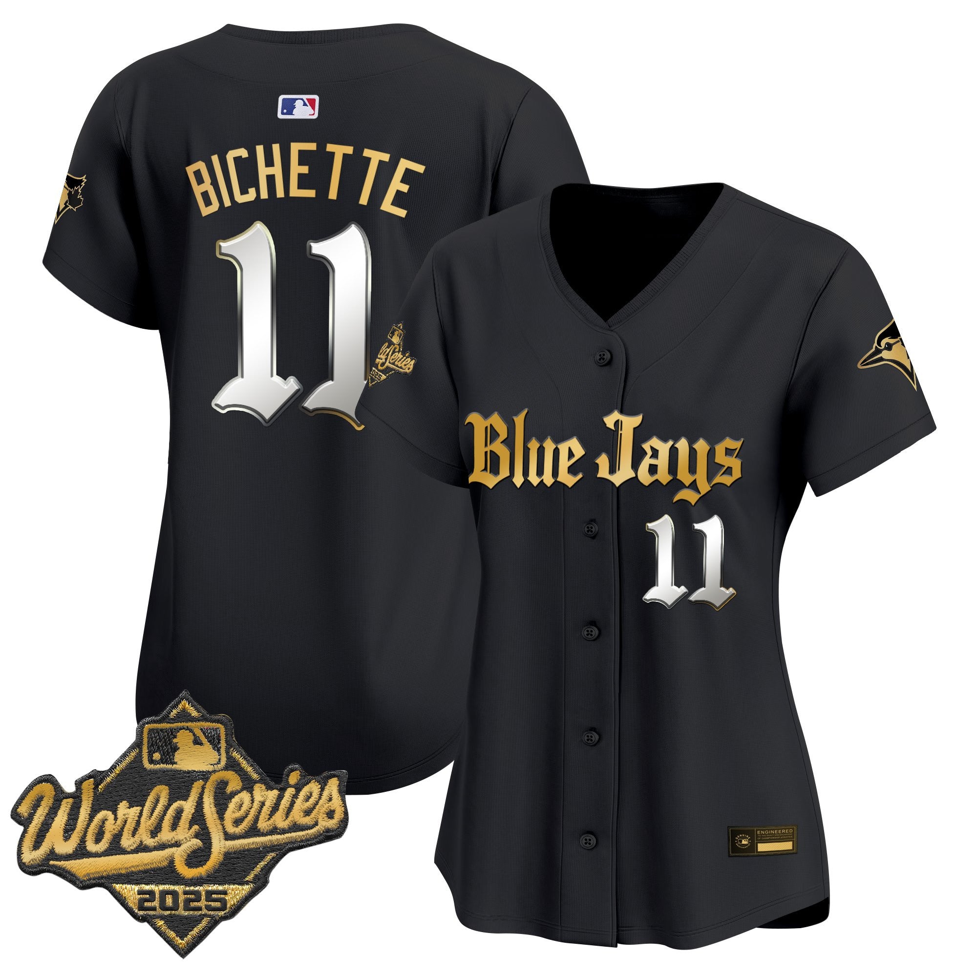Women's Toronto Blue Jays 2025 World Series Vapor Premier Limited Jersey V2 - Gothic North Edition - All Stitched
