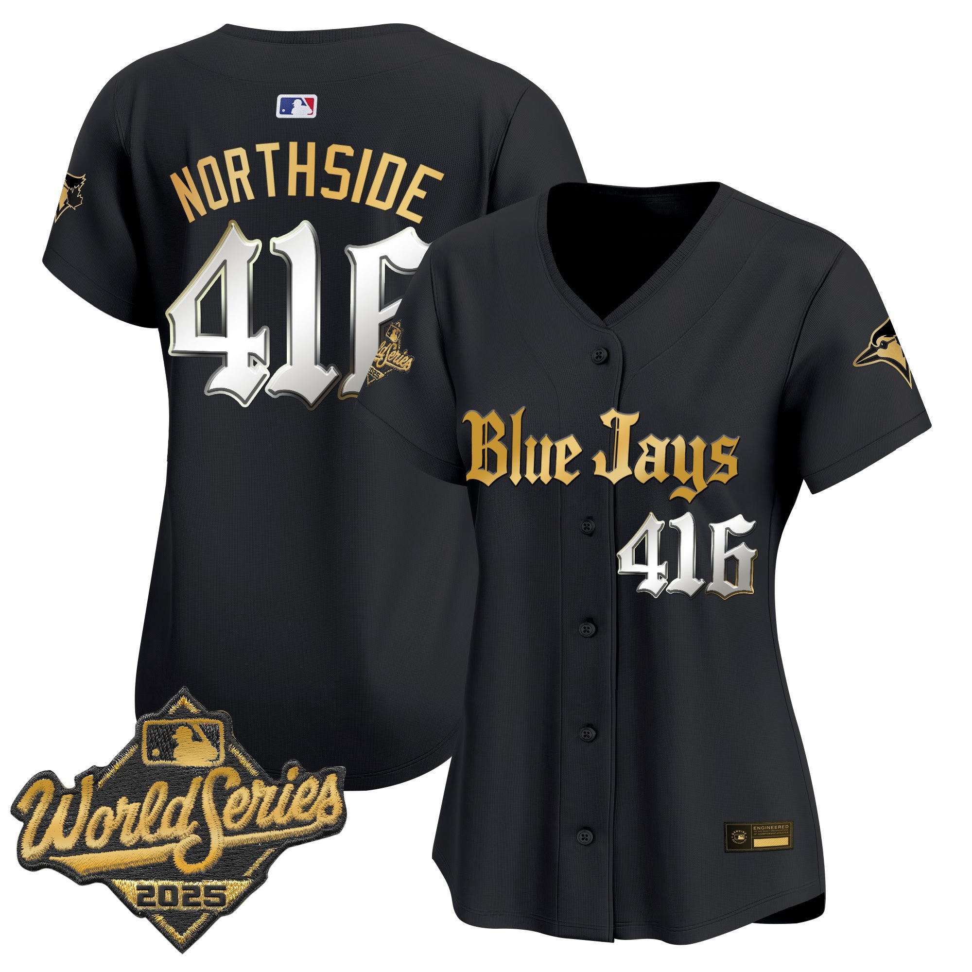Women's Toronto Blue Jays 2025 World Series Vapor Premier Limited Jersey V2 - Gothic North Edition - All Stitched