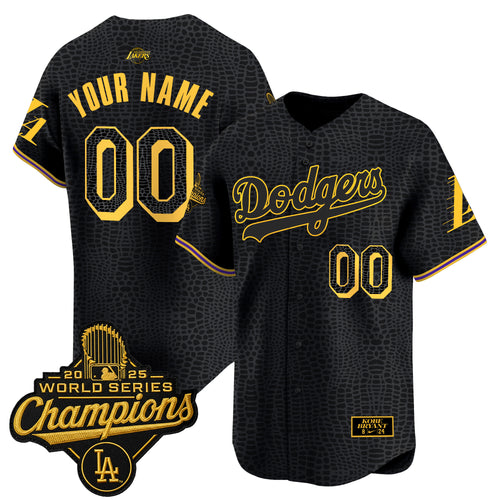 Dodgers 2025 World Series Champions Mamba Vapor Premier Limited Custom Jersey - All Stitched