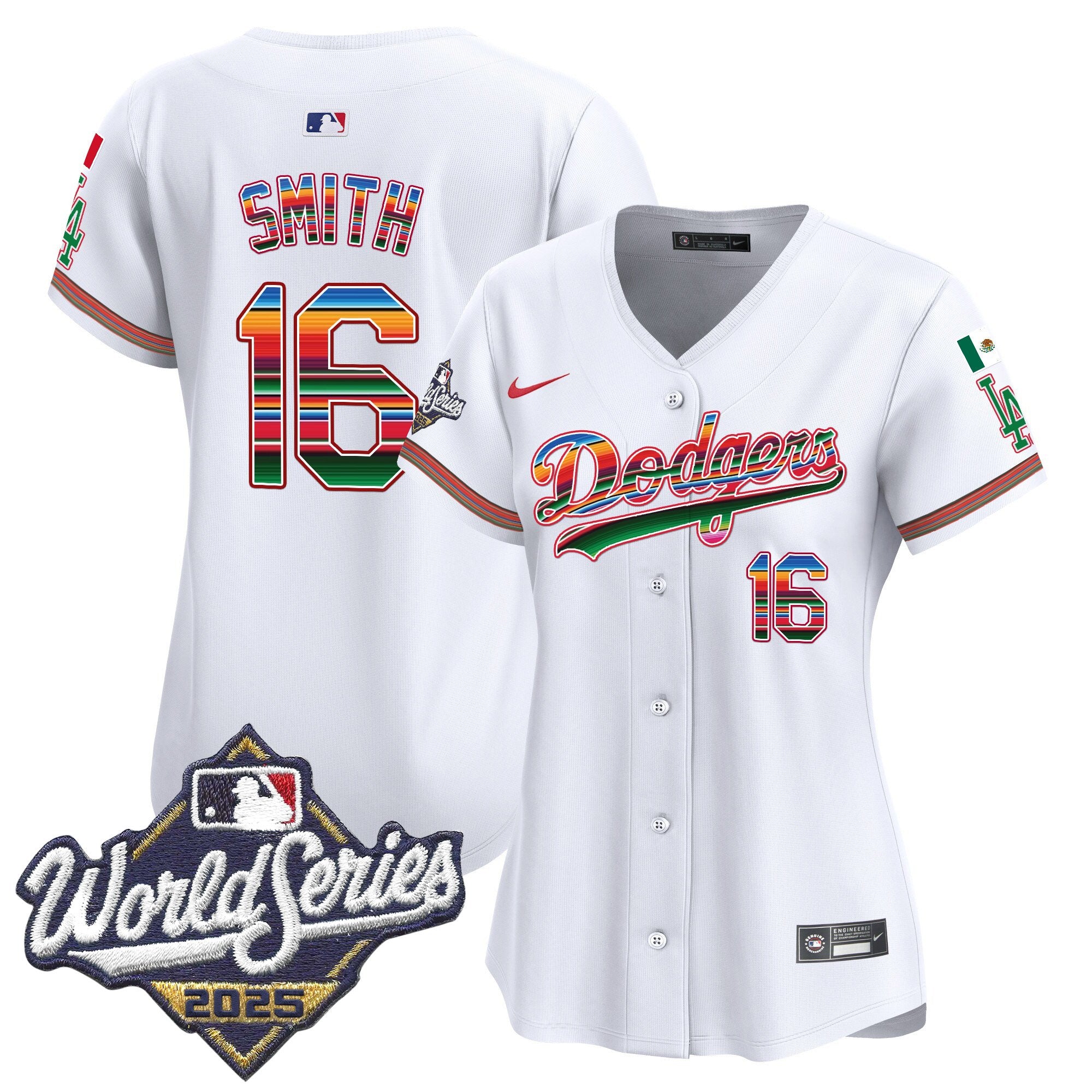 Women's Dodgers Mexico 2025 World Series Vapor Premier Limited Jersey - All Stitched