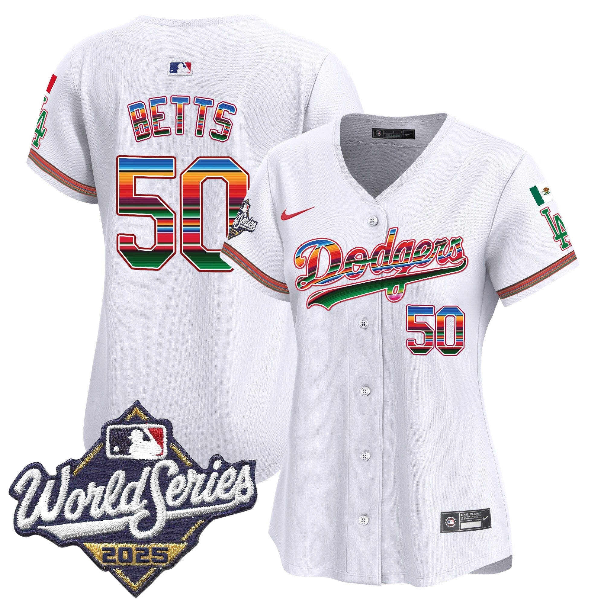 Women's Dodgers Mexico 2025 World Series Vapor Premier Limited Jersey - All Stitched