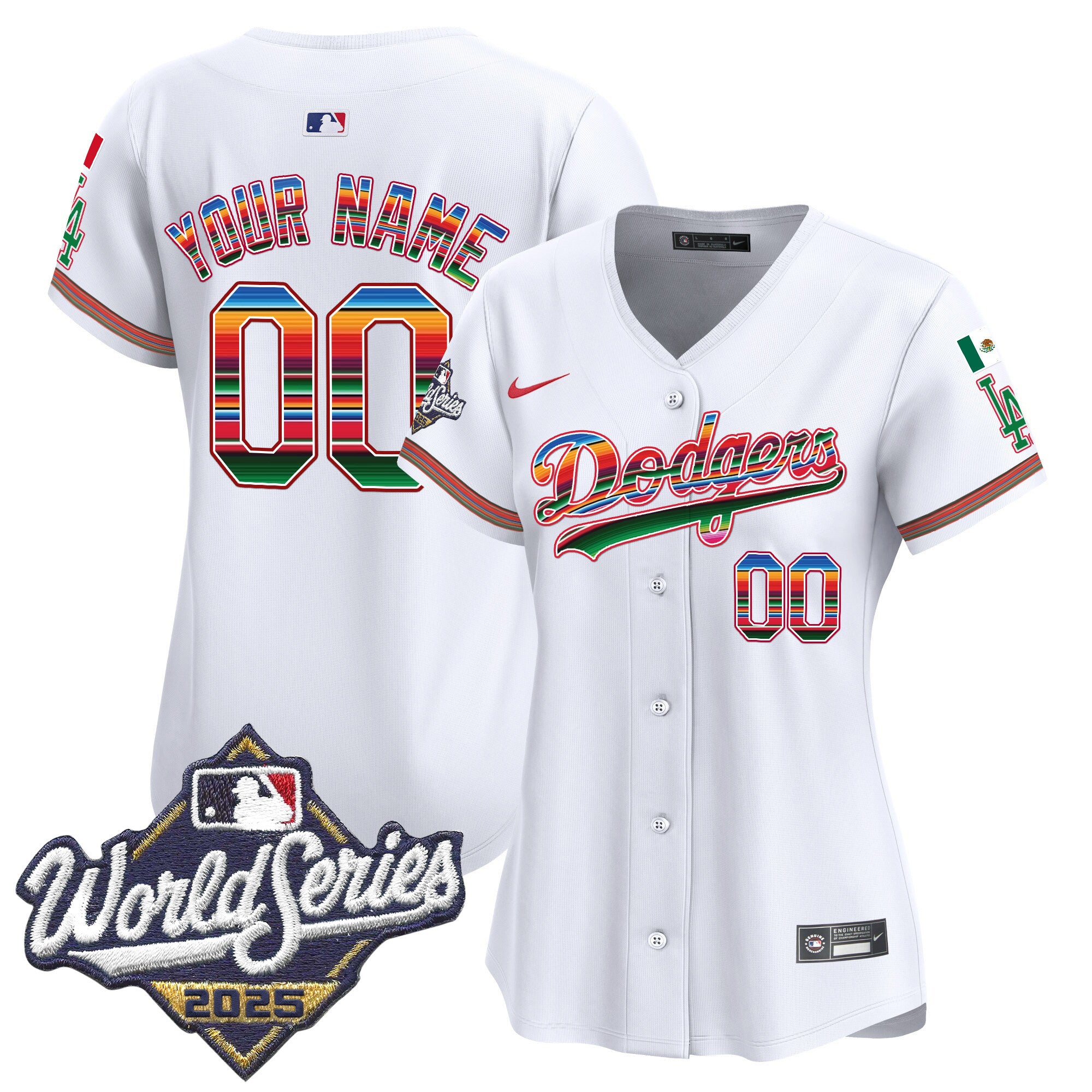 Dodgers Mexico 2025 World Series Vapor Premier Limited Custom Jersey - All Stitched