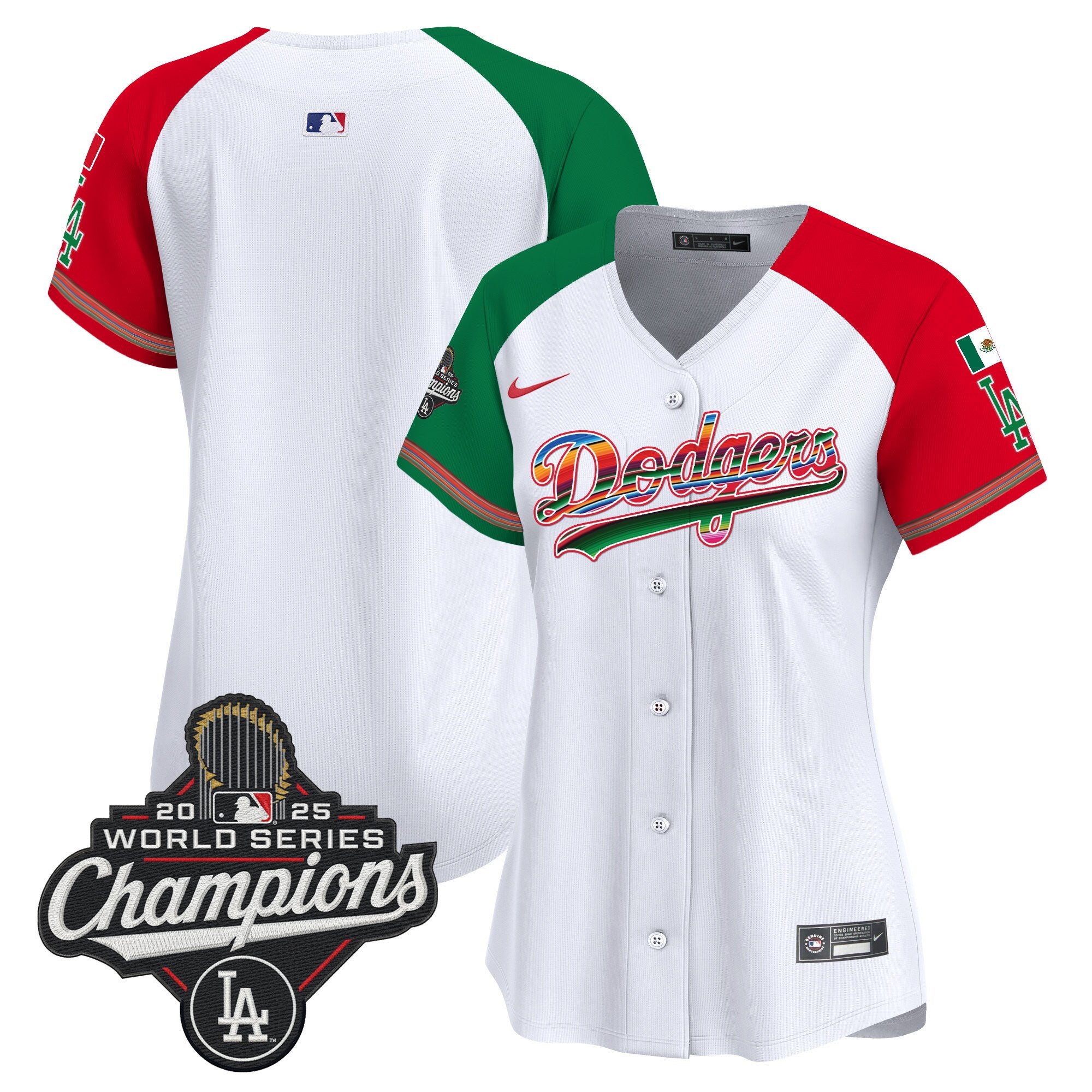 Women's Dodgers Mexico 2025 World Series Champions Vapor Premier Limited Jersey - All Stitched