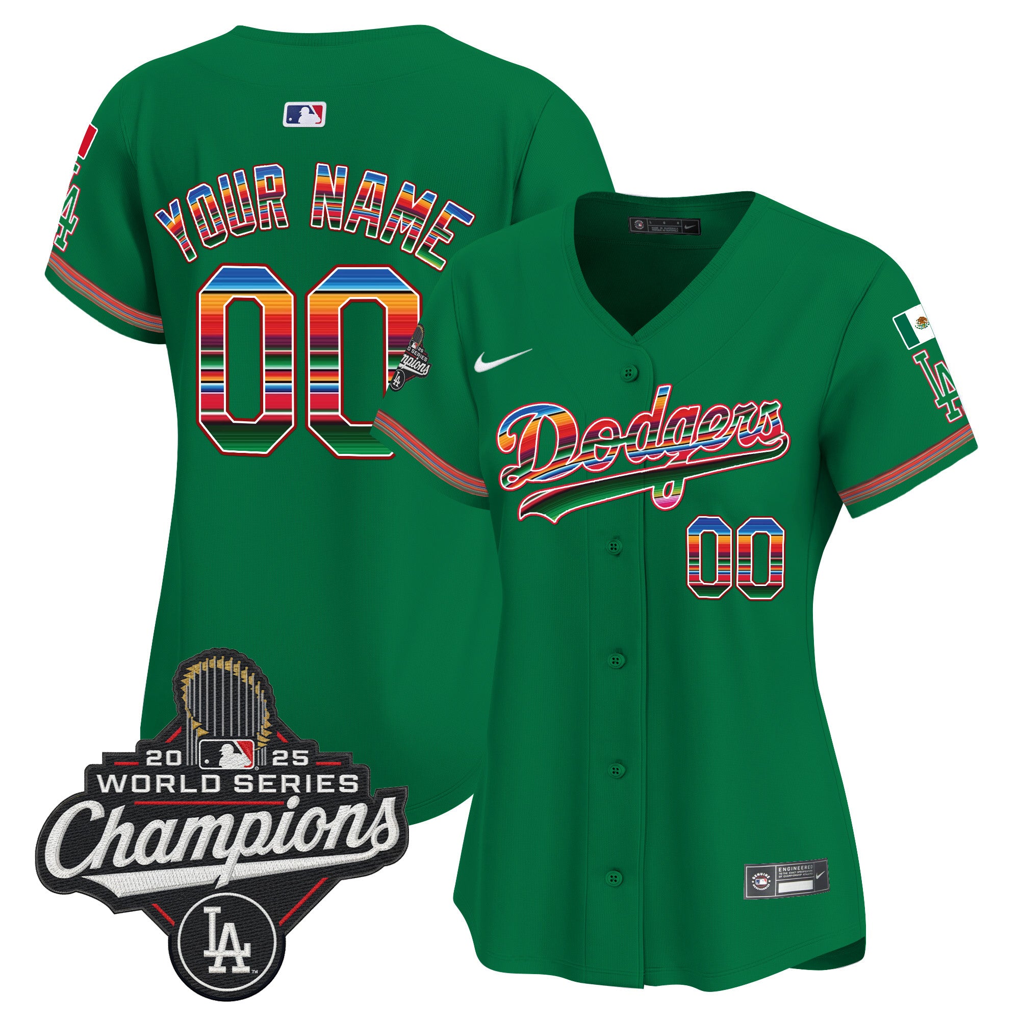 Dodgers Mexico 2025 World Series Champions Vapor Premier Limited Custom Jersey - All Stitched