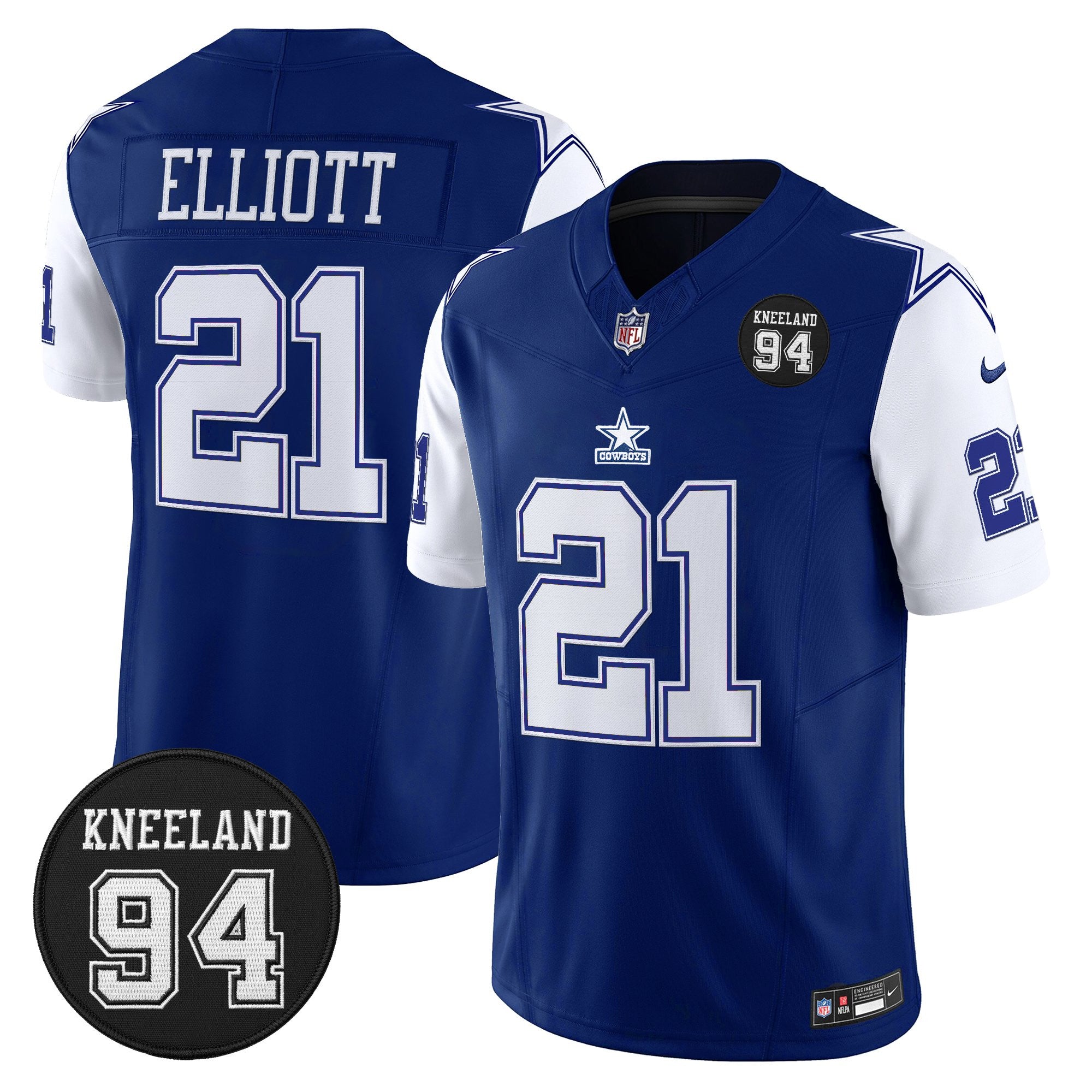 Men's Dallas Cowboys #94 Marshawn Kneeland Memorial Patch Vapor Limited Jersey - All Stitched