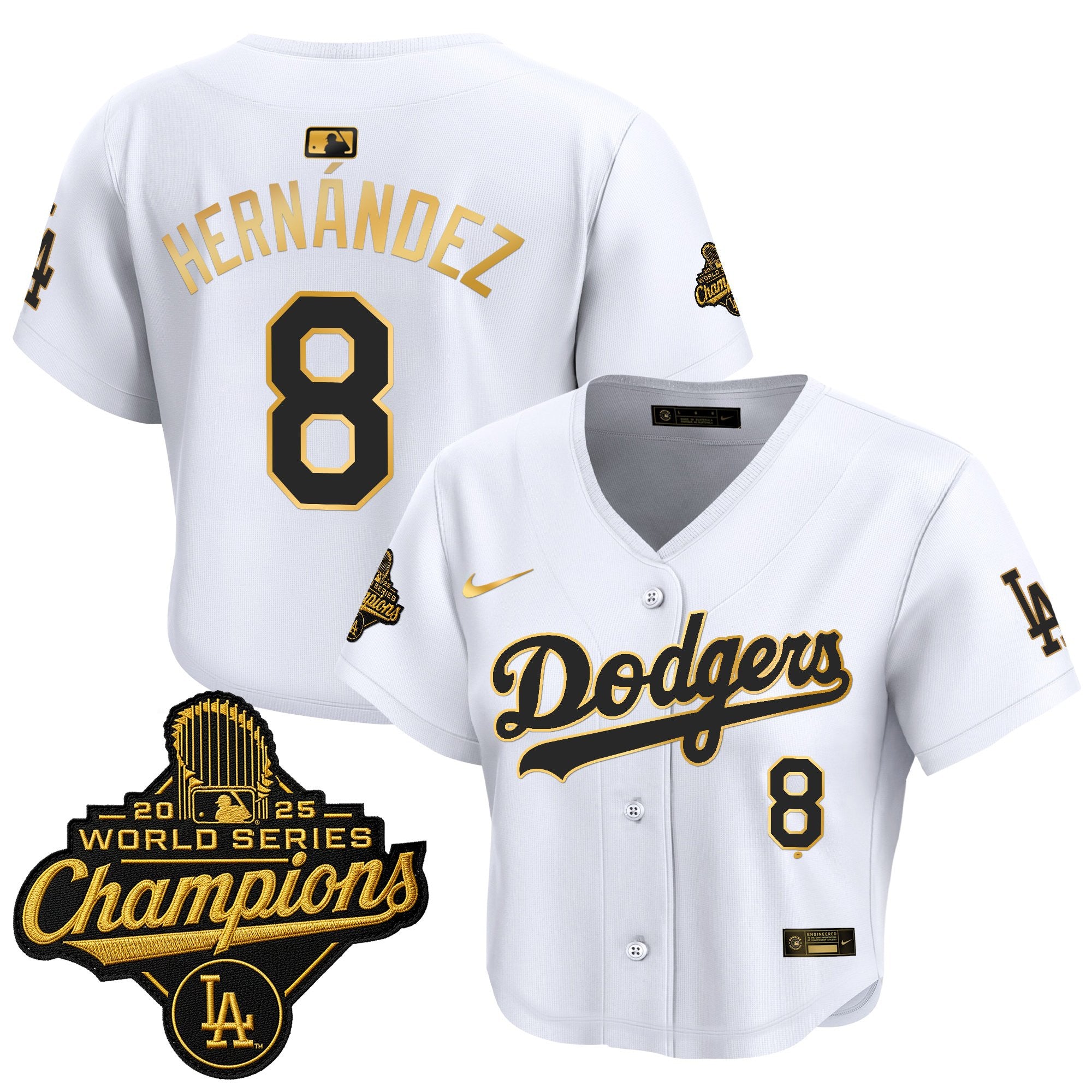 Women's Dodgers 2025 World Series Champions Crop Top Baseball Jersey - All Stitched