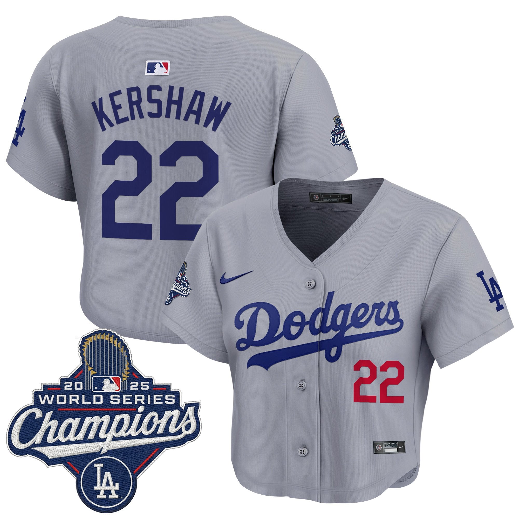 Women's Dodgers 2025 World Series Champions Crop Top Baseball Jersey - All Stitched