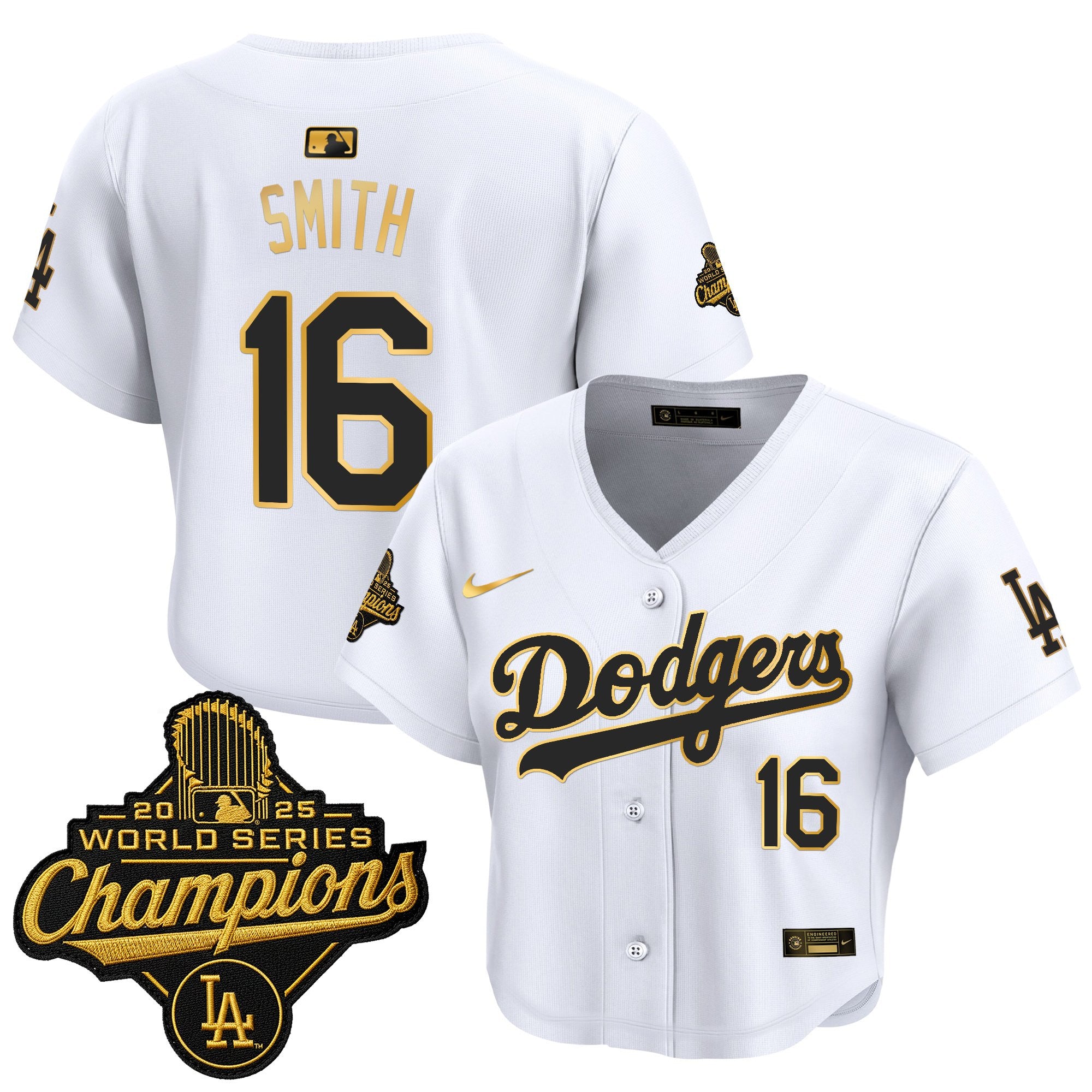 Women's Dodgers 2025 World Series Champions Crop Top Baseball Jersey - All Stitched
