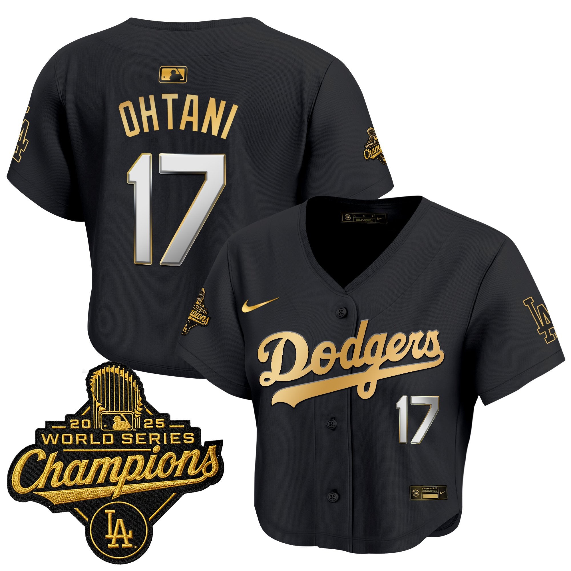 Women's Dodgers 2025 World Series Champions Crop Top Baseball Jersey - All Stitched