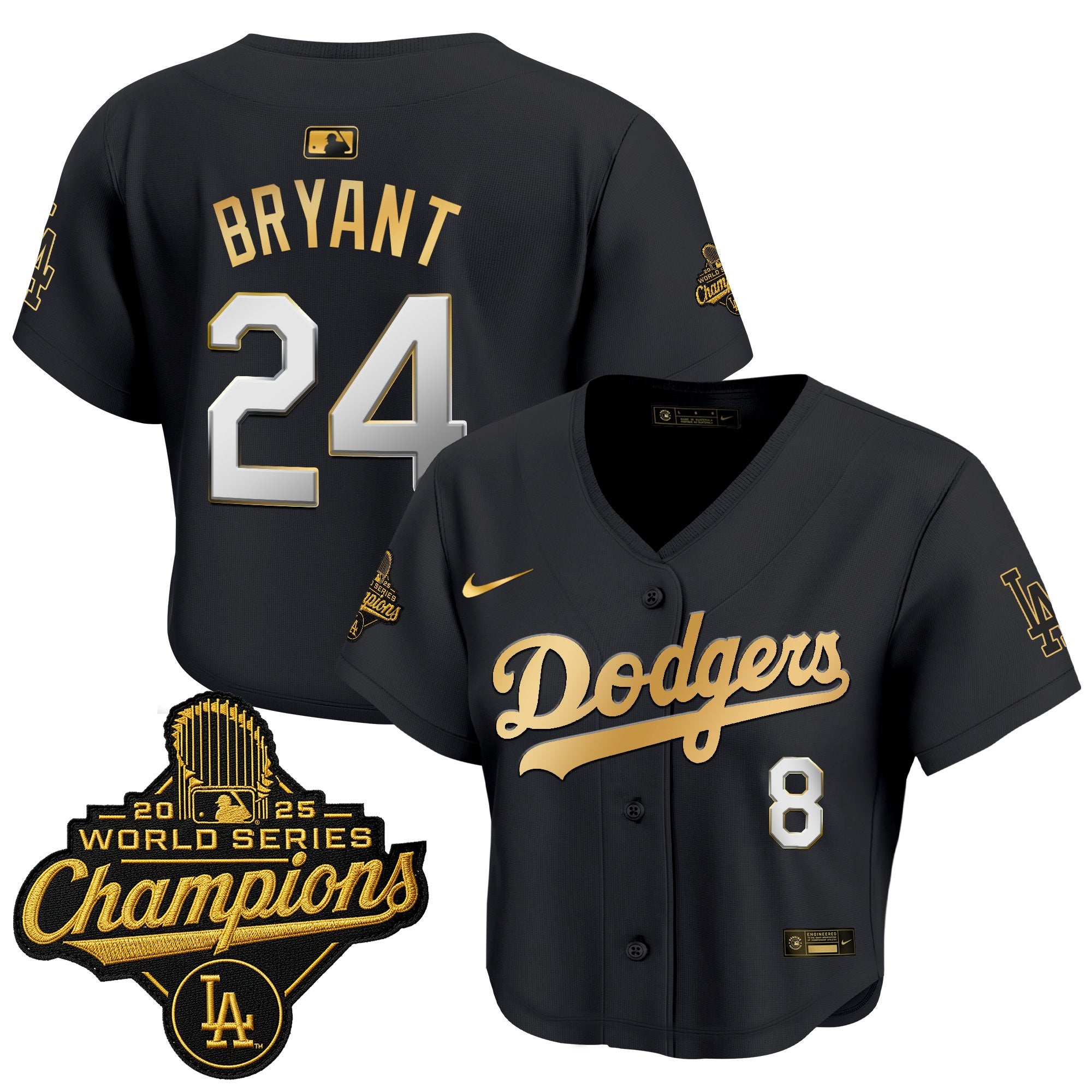 Women's Dodgers 2025 World Series Champions Crop Top Baseball Jersey - All Stitched