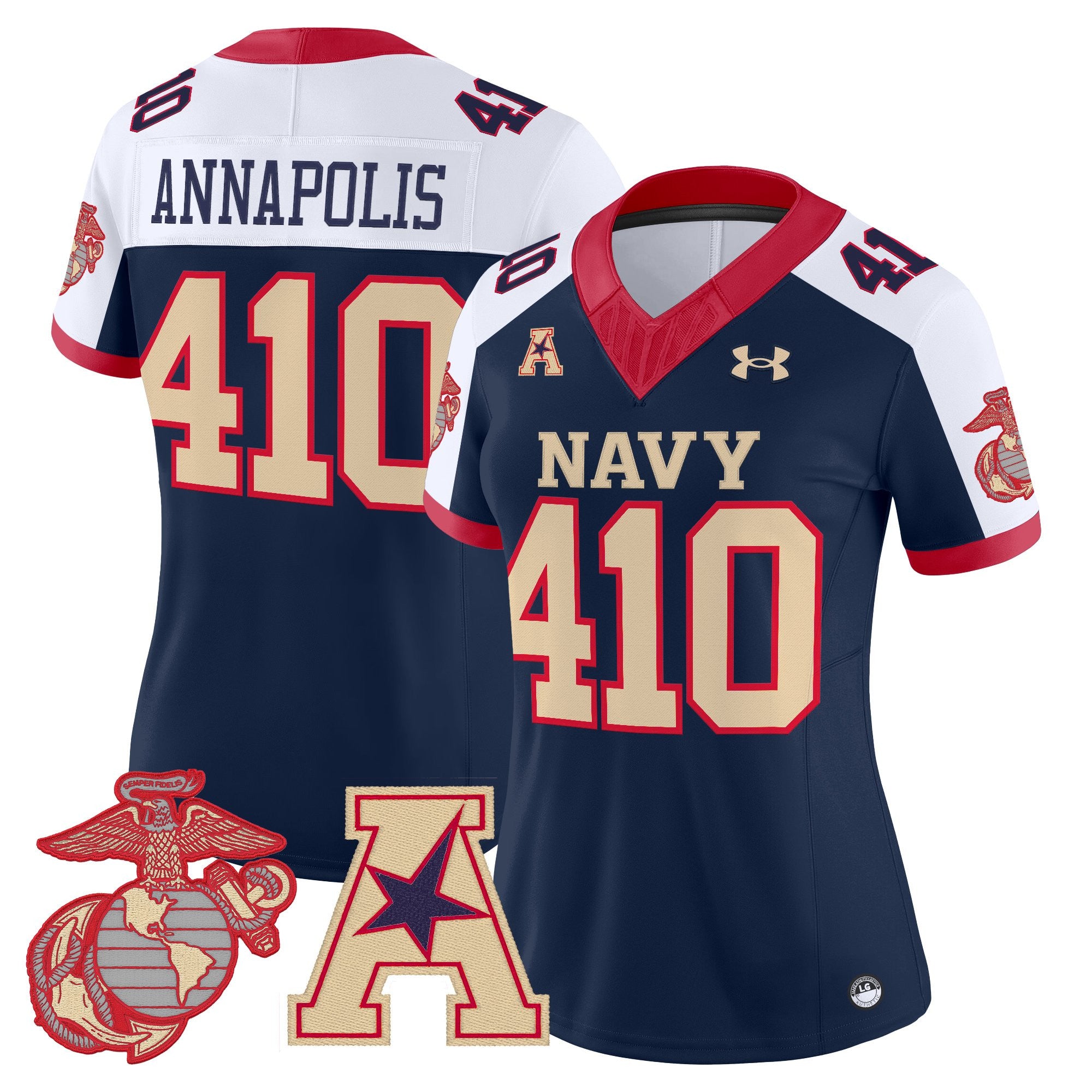 Women's Navy Midshipmen Vapor USMC Premier Jersey - All Stitched