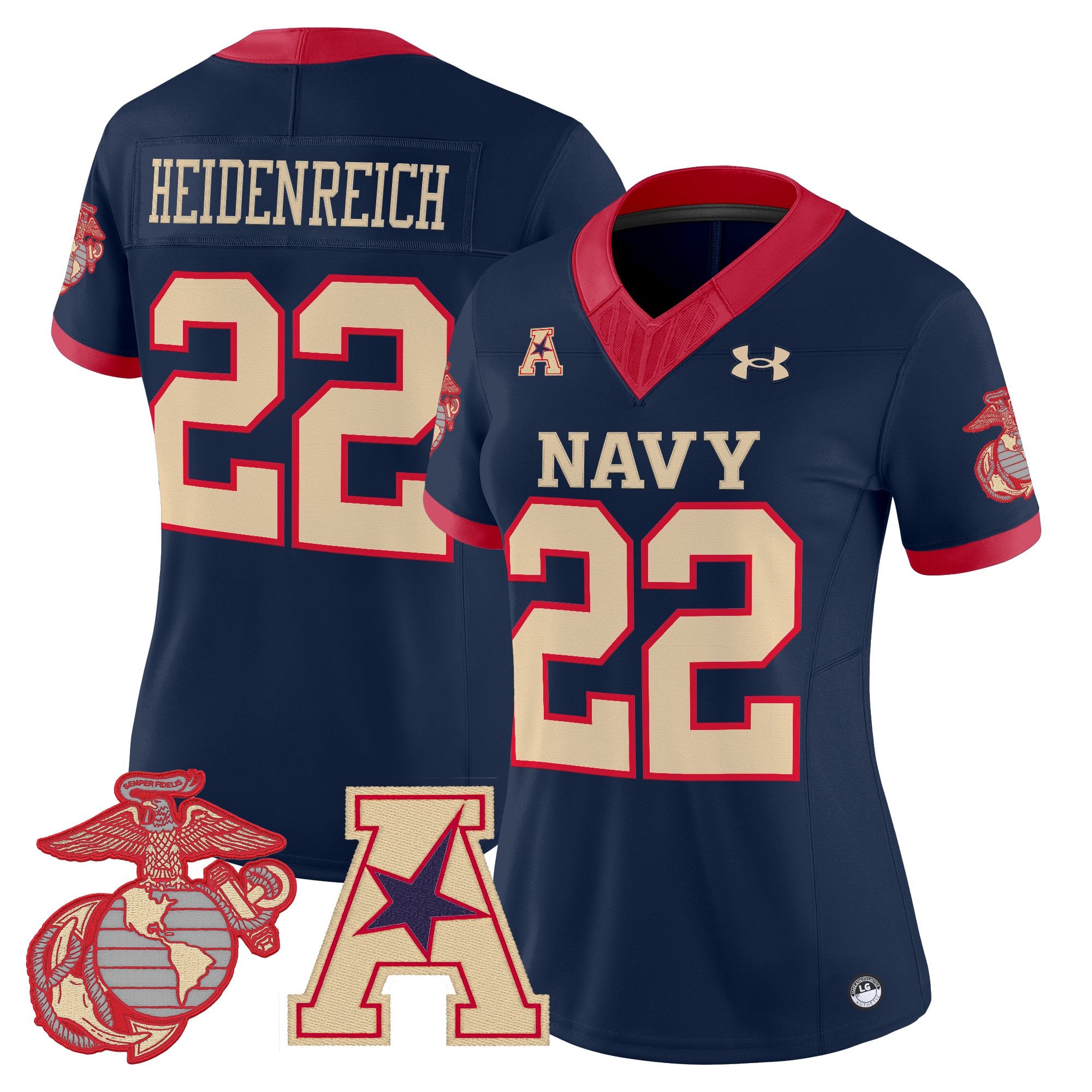 Women's Navy Midshipmen Vapor USMC Premier Jersey - All Stitched