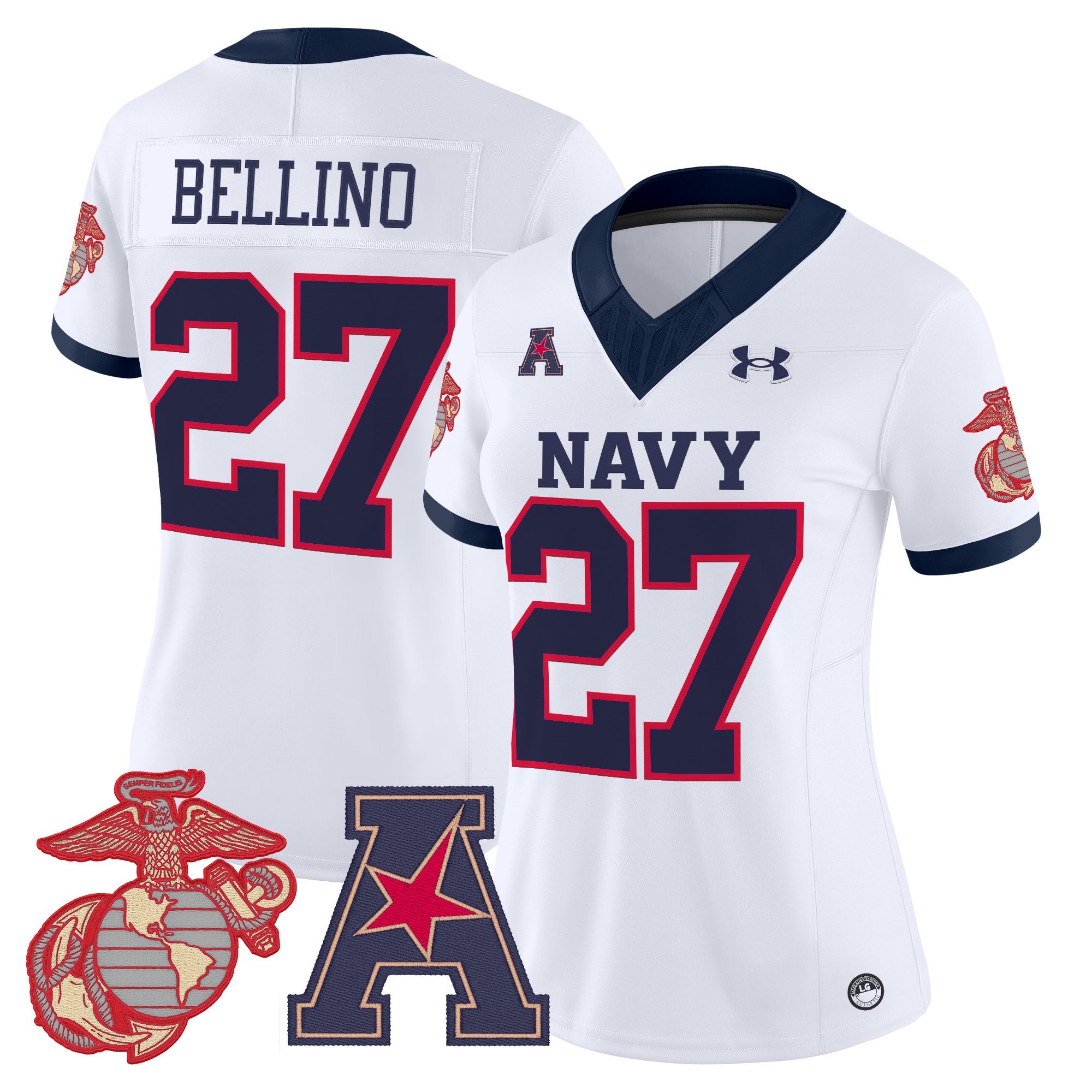 Women's Navy Midshipmen Vapor USMC Premier Jersey - All Stitched