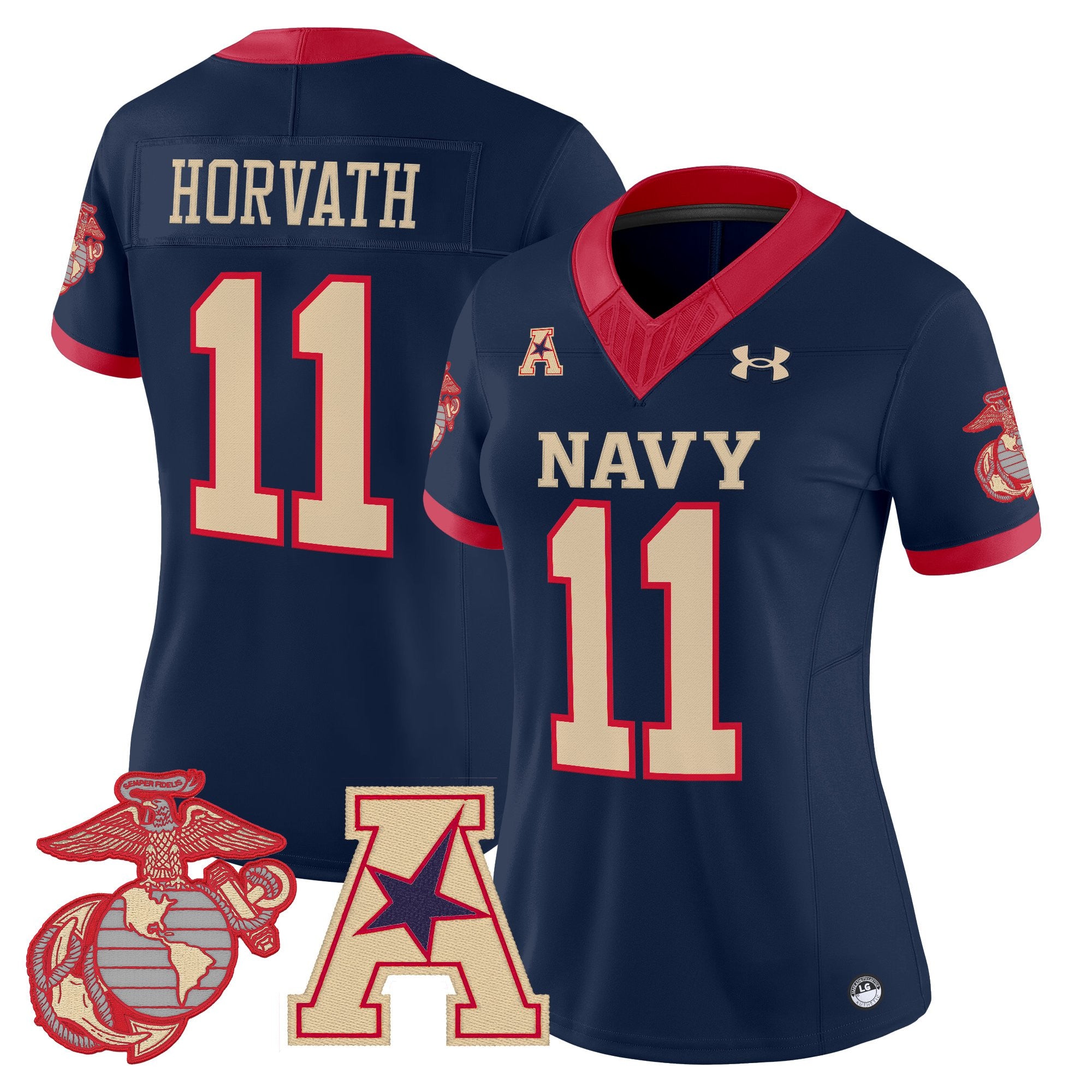 Women's Navy Midshipmen Vapor USMC Premier Jersey - All Stitched