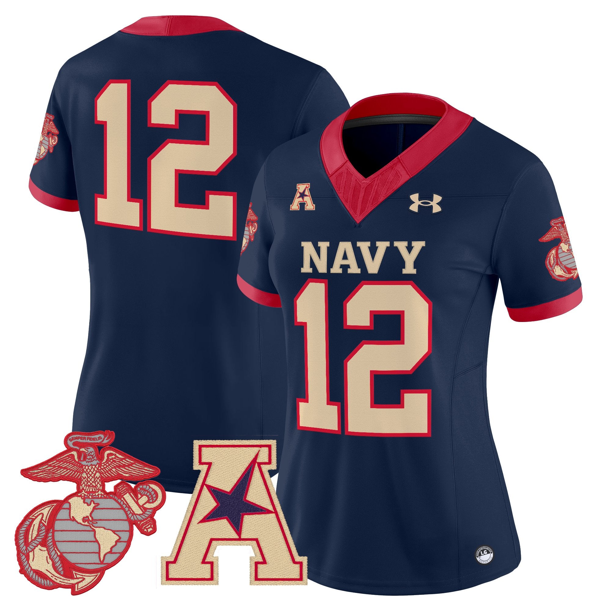 Women's Navy Midshipmen Vapor USMC Premier Jersey - All Stitched
