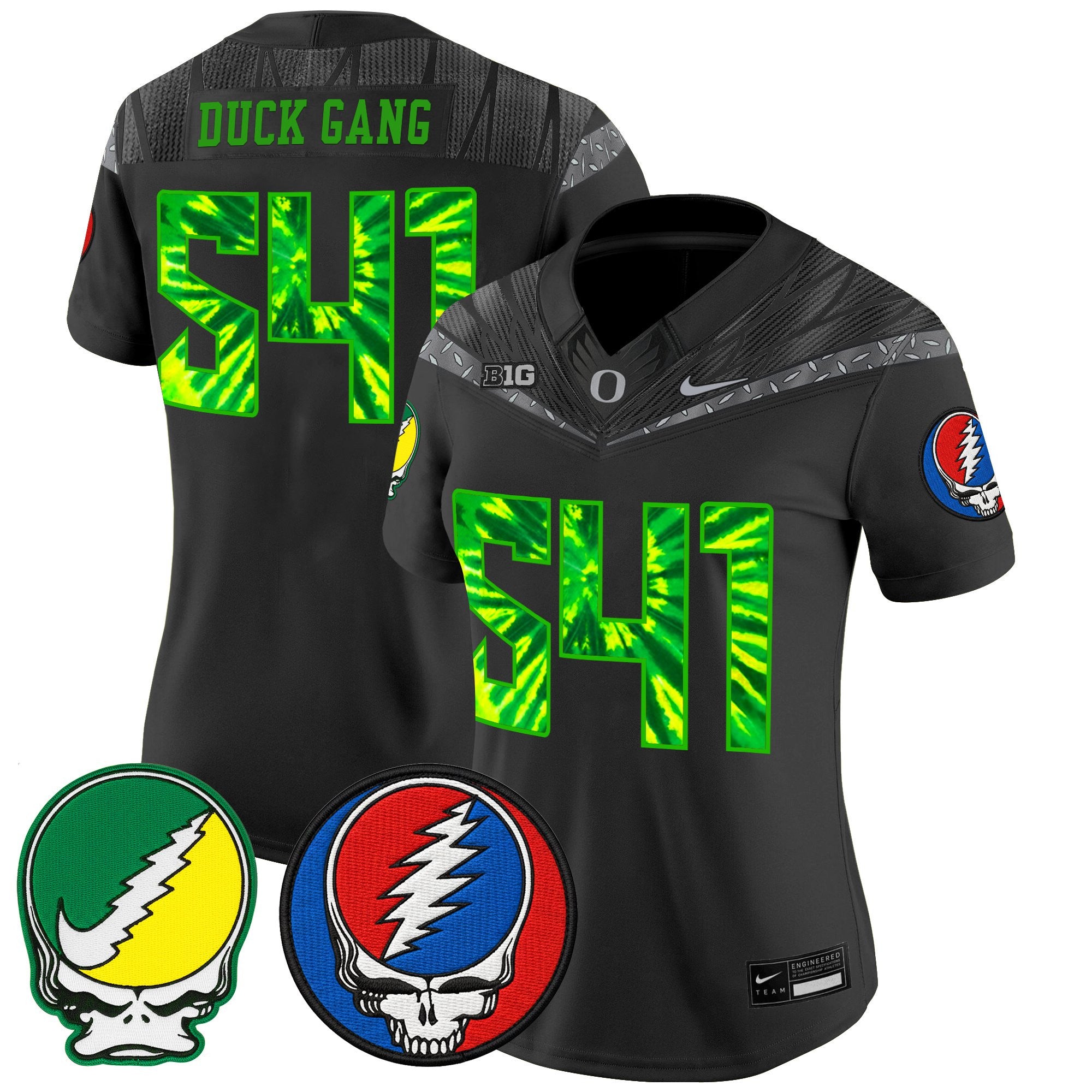 Women's Oregon Ducks 2025 'Grateful Ducks x Grateful Dead' Vapor Limited Jersey - All Stitched