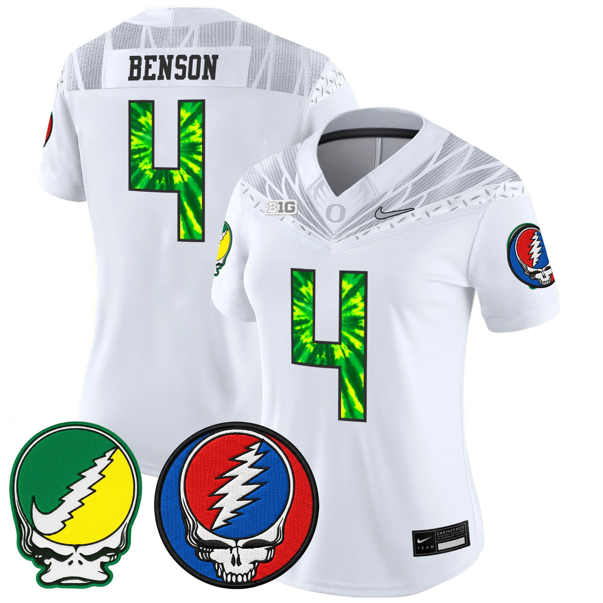 Women's Oregon Ducks 2025 'Grateful Ducks x Grateful Dead' Vapor Limited Jersey - All Stitched