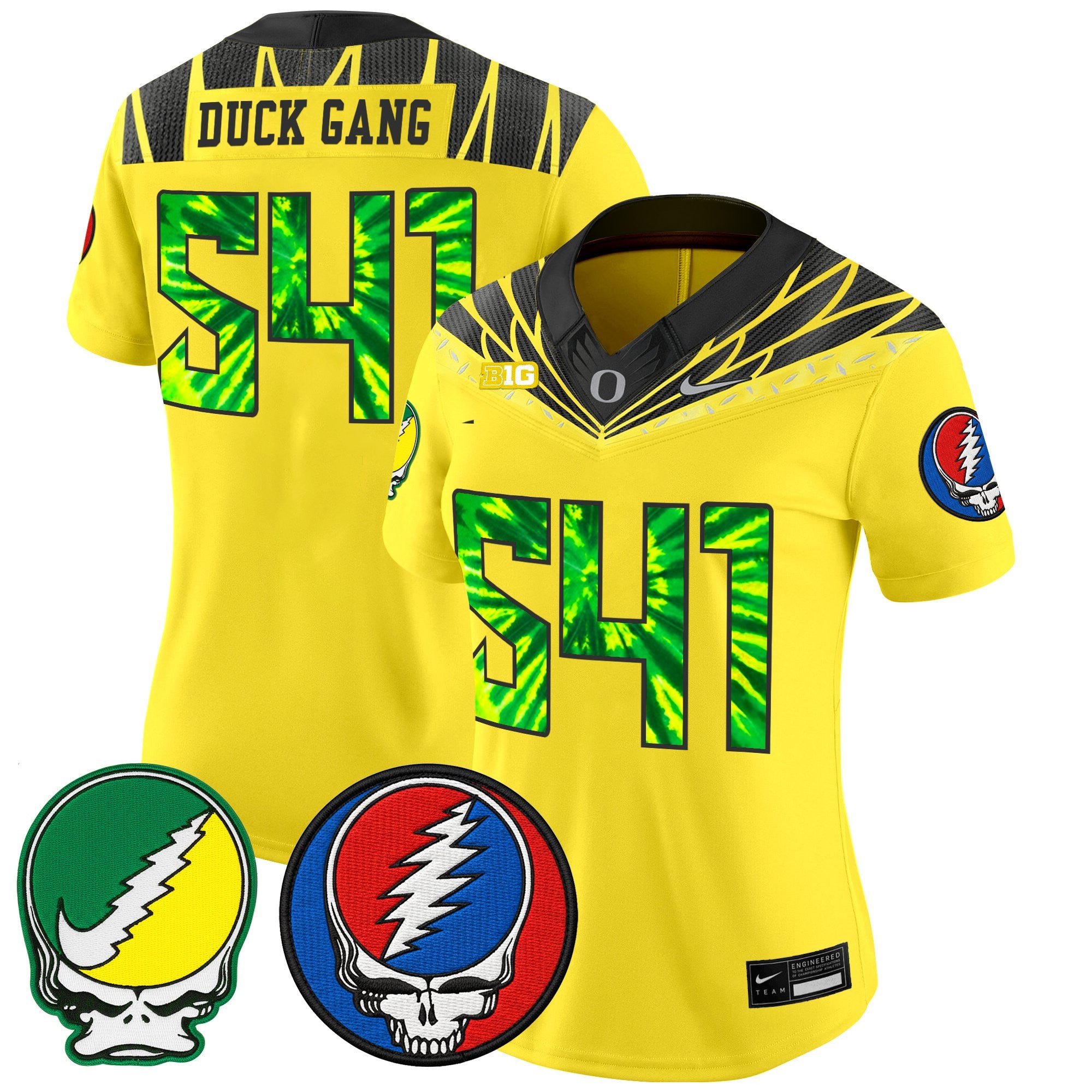 Women's Oregon Ducks 2025 'Grateful Ducks x Grateful Dead' Vapor Limited Jersey - All Stitched