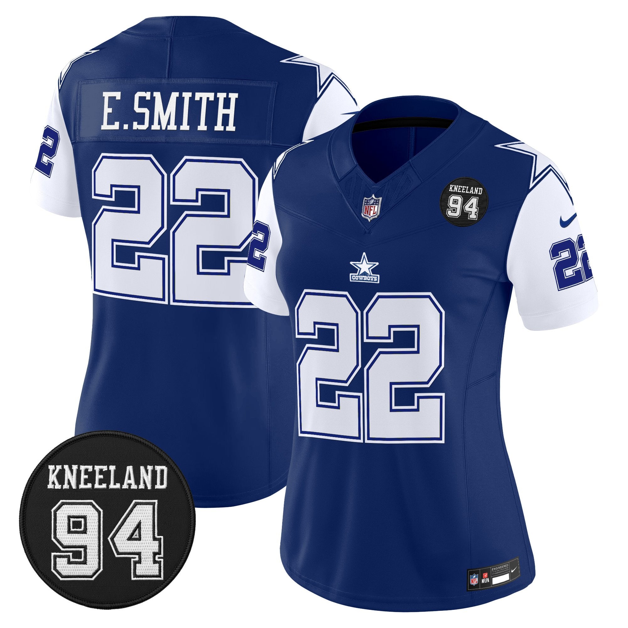 Women's Dallas Cowboys #94 Marshawn Kneeland Memorial Patch Vapor Limited Jersey - All Stitched