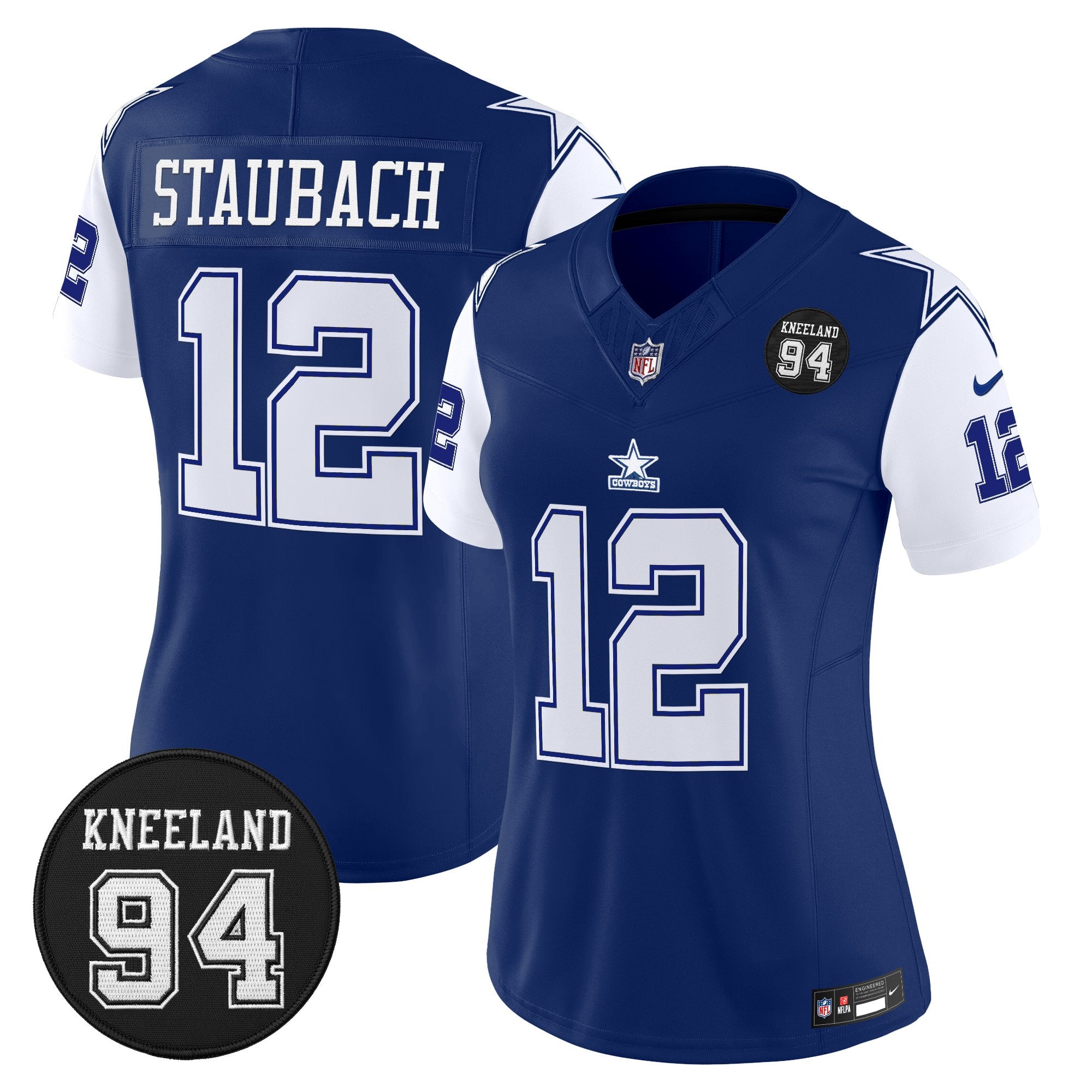 Women's Dallas Cowboys #94 Marshawn Kneeland Memorial Patch Vapor Limited Jersey - All Stitched