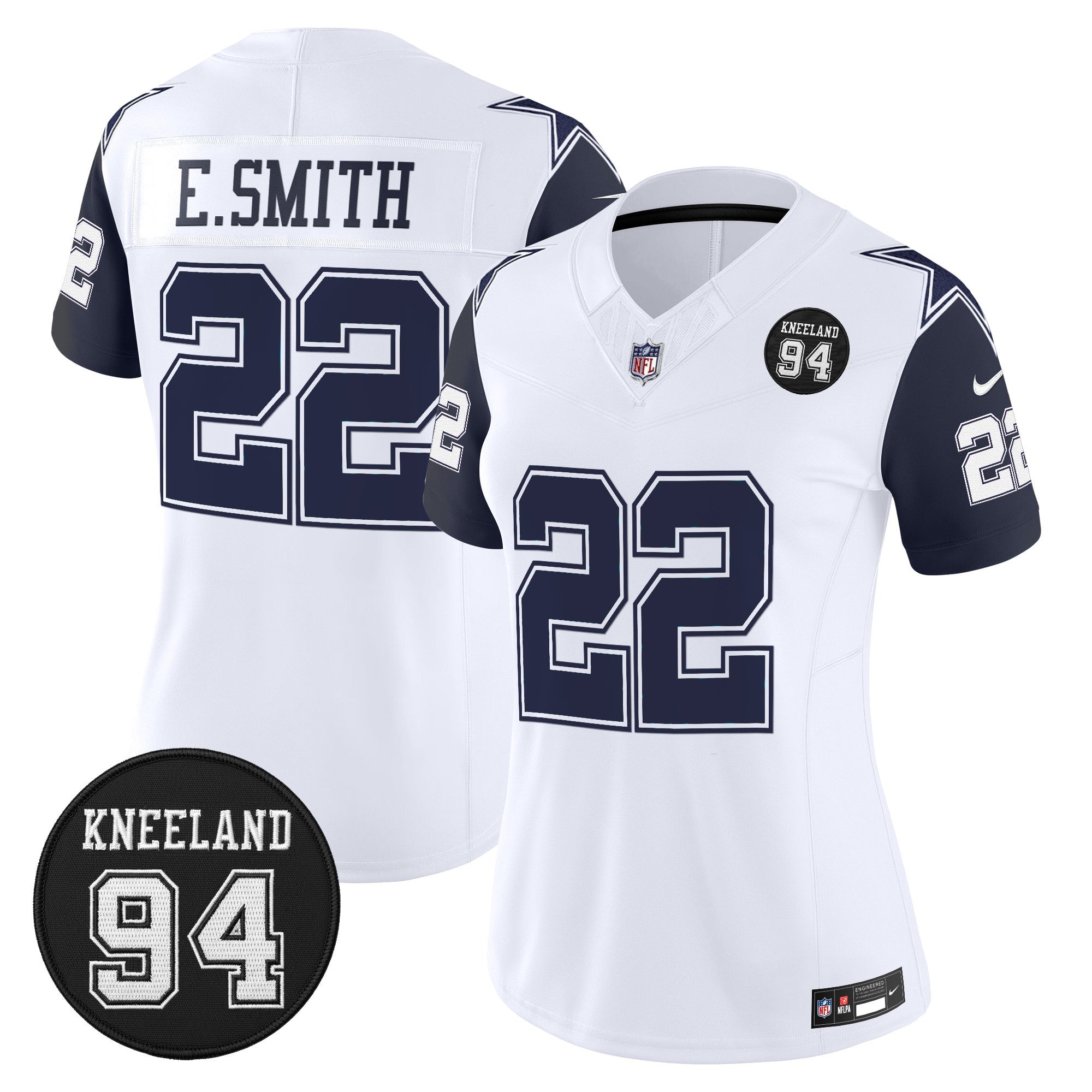 Women's Dallas Cowboys #94 Marshawn Kneeland Memorial Patch Vapor Limited Jersey - All Stitched
