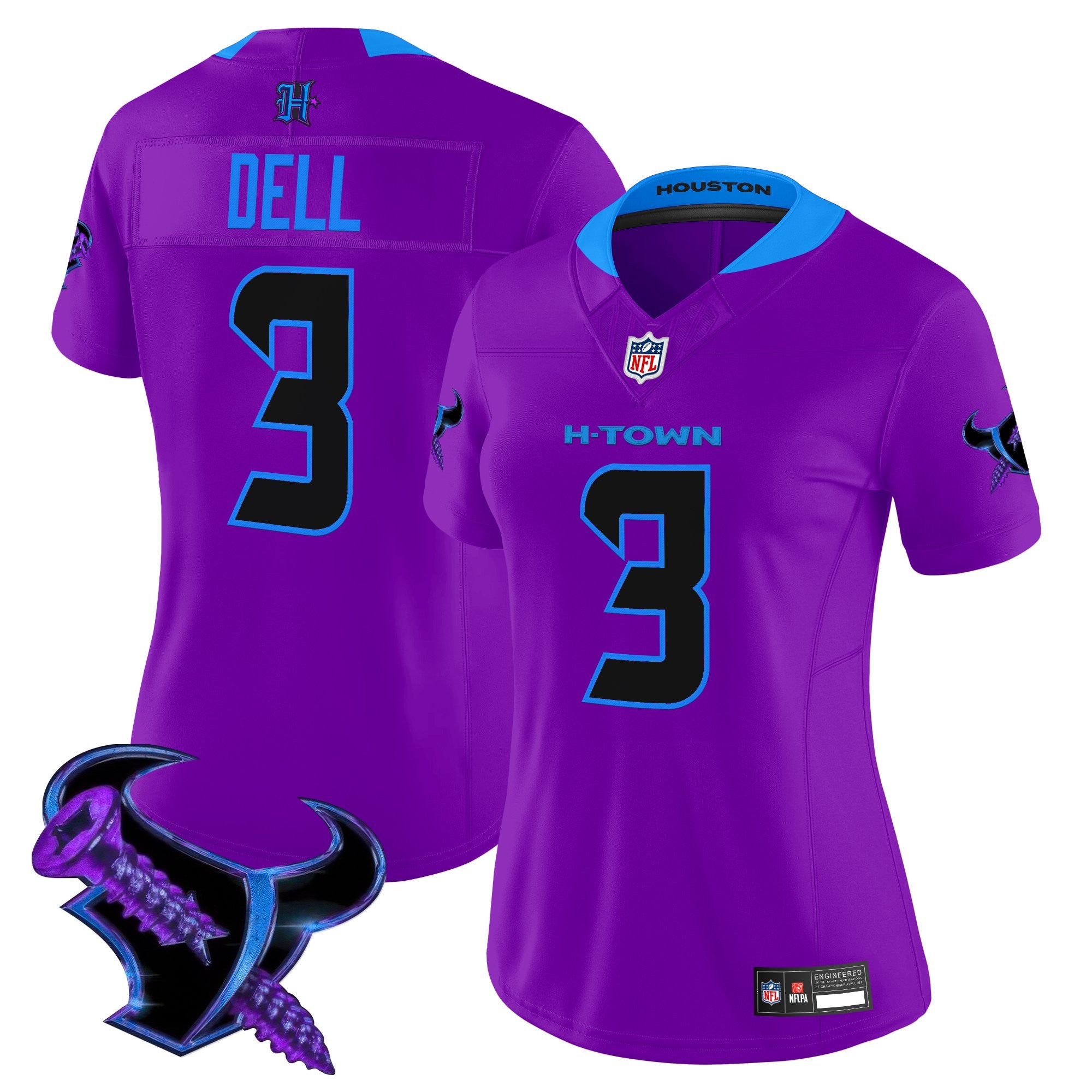 Women's Houston Texans 2025 DJ Screw Vapor Limited Jersey - All Stitched