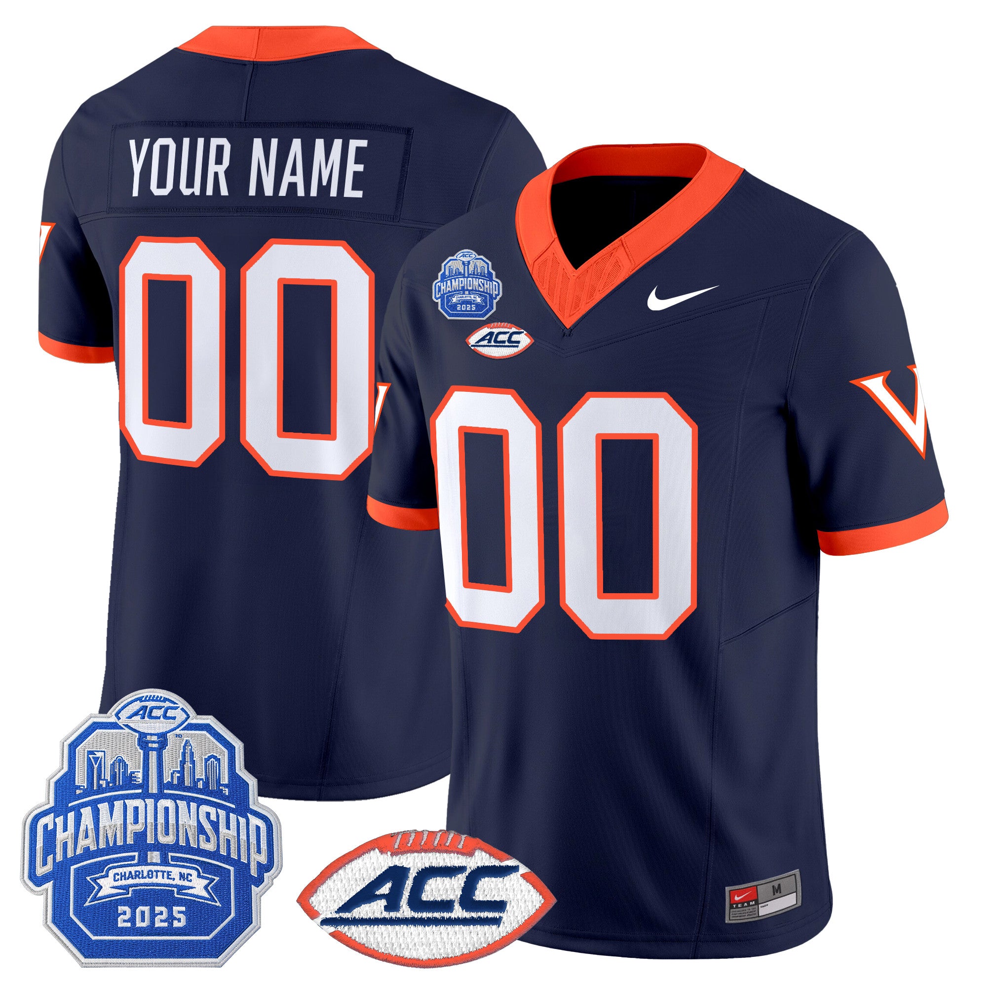 Virginia Cavaliers 2025 ACC Championship Vapor Limited Custom Jersey - All Stitched