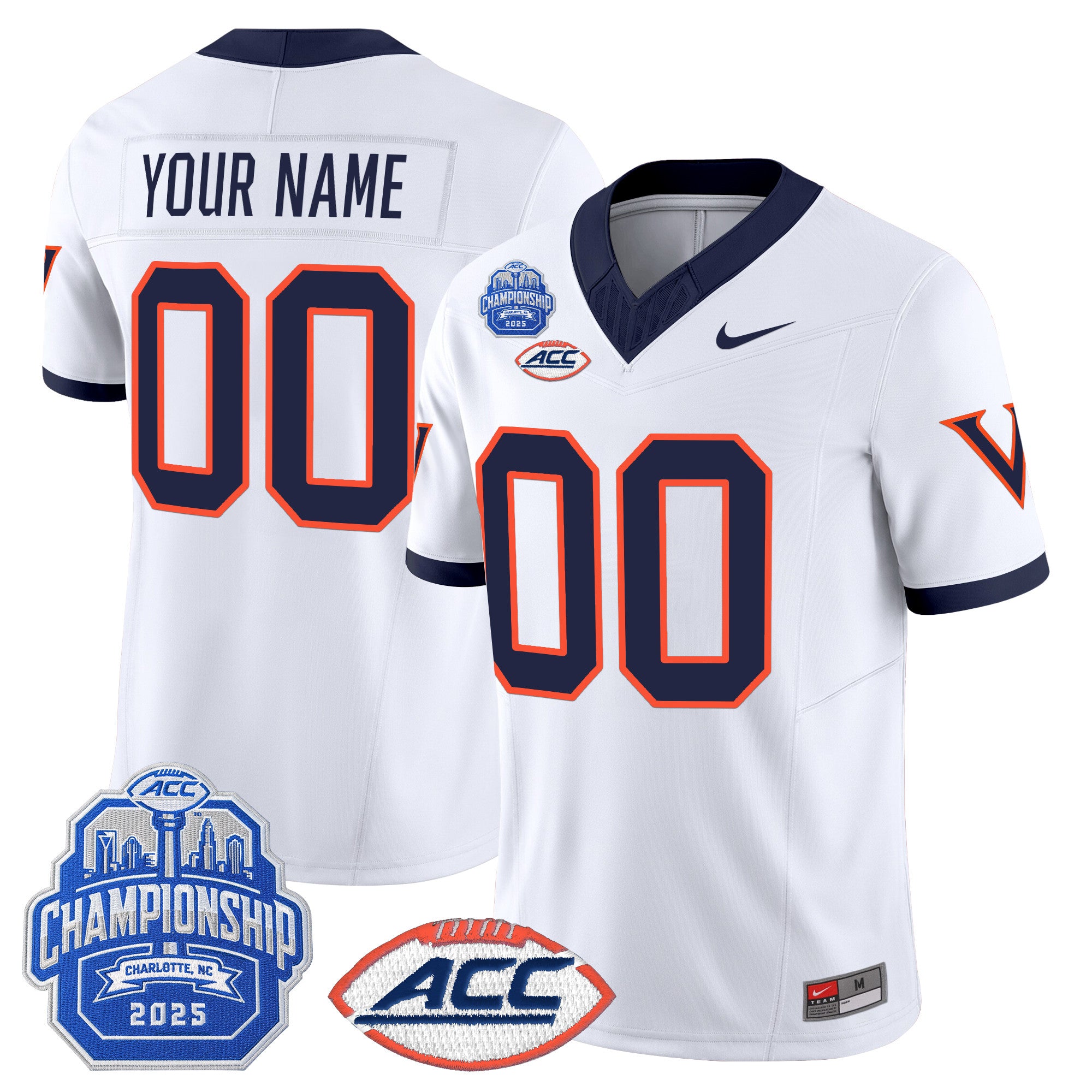 Virginia Cavaliers 1995 Throwbacks Vapor Limited Custom Jersey - 2025 ACC Championship Patch - All Stitched