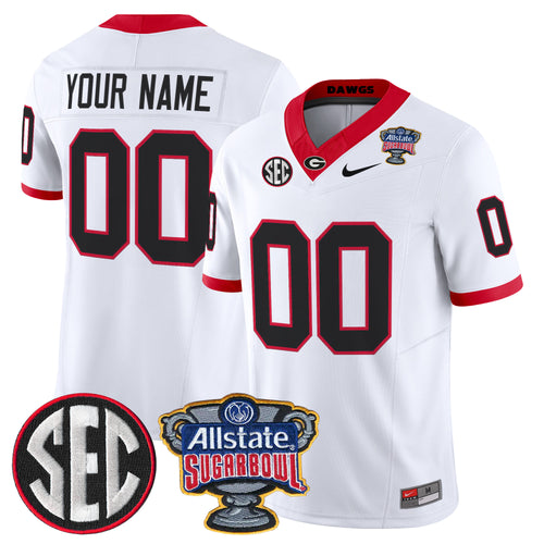 Georgia Bulldogs Sugar Bowl Patch Vapor Limited Custom Jersey - All Stitched