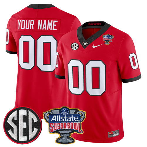 Georgia Bulldogs Sugar Bowl Patch Vapor Limited Custom Jersey - All Stitched