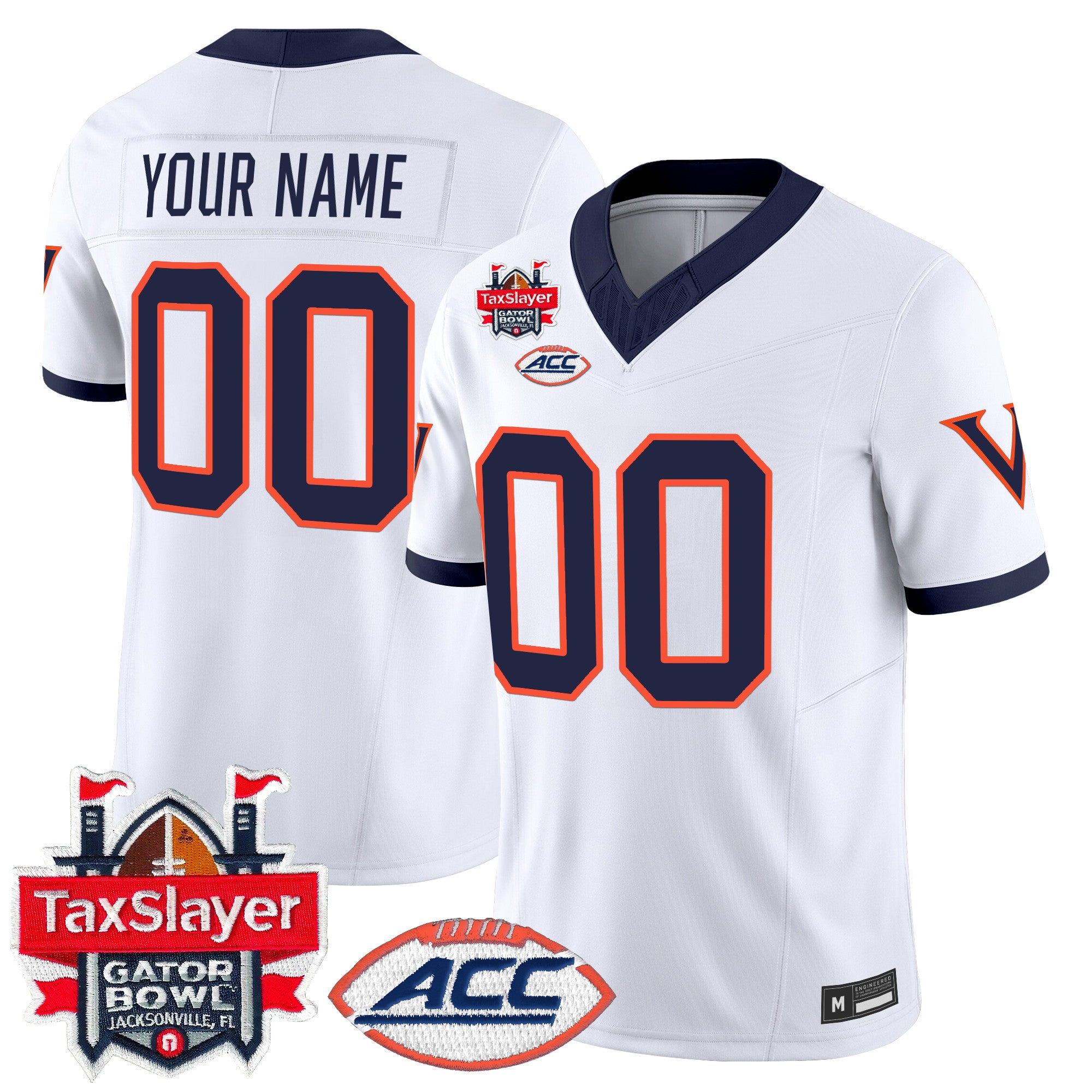 Virginia Cavaliers 1995 Throwbacks Vapor Limited Custom Jersey - Gator Bowl Patch - All Stitched