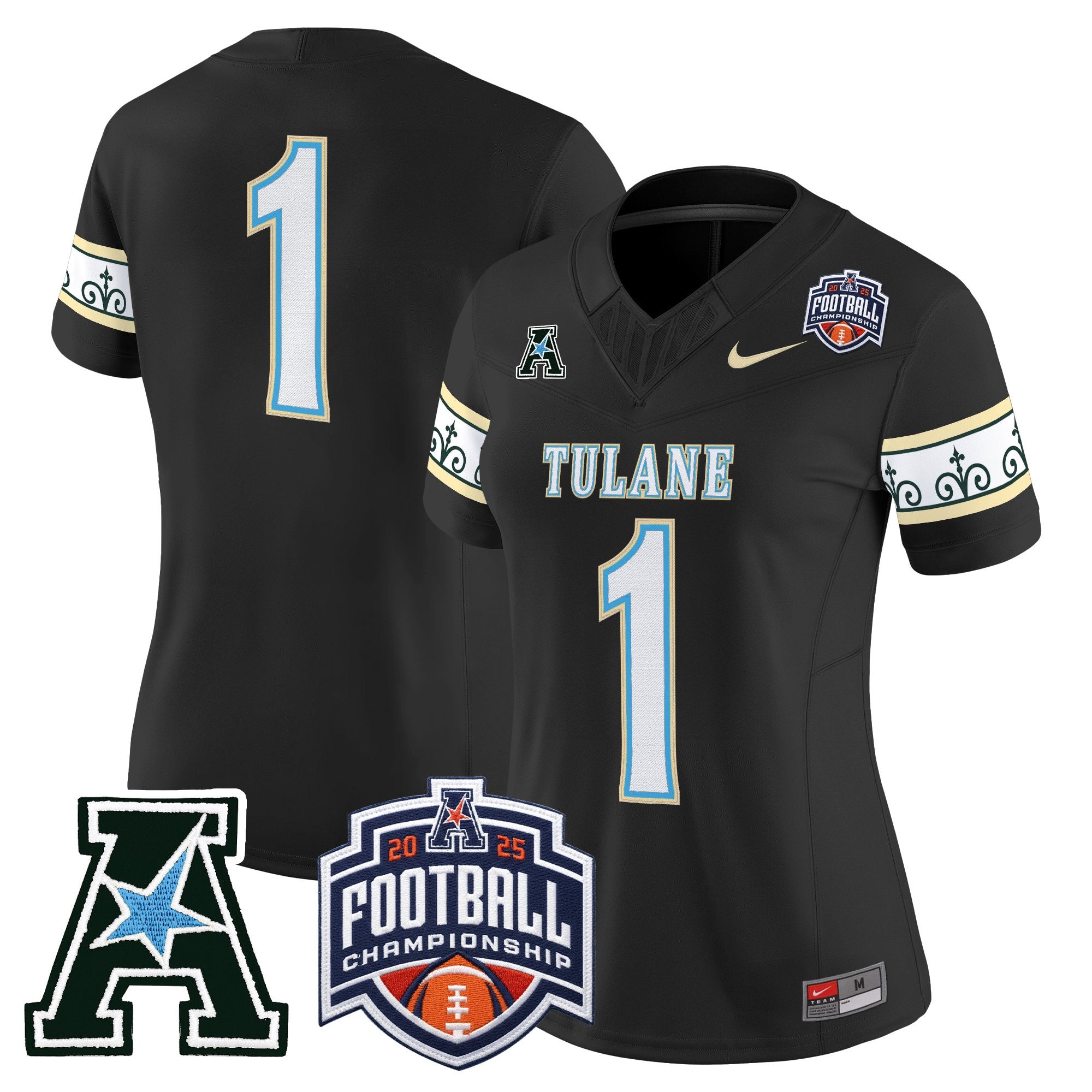 Women's Tulane Green Wave 'City Edition' Vapor Limited Jersey - 2025 AAC Championship Patch - All Stitched