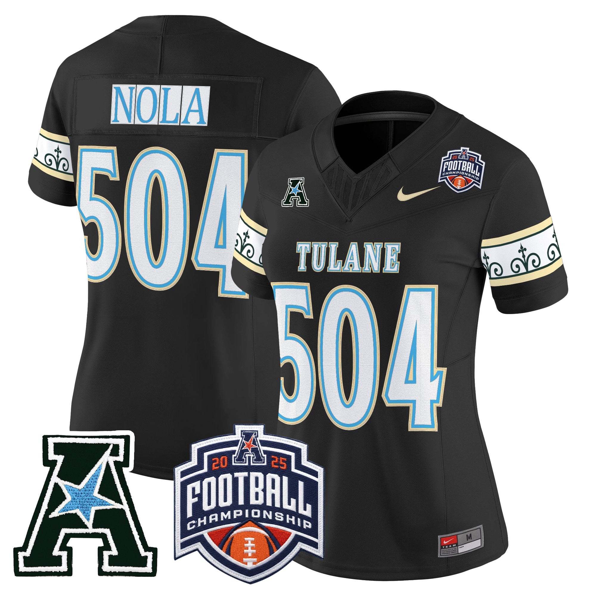 Women's Tulane Green Wave 'City Edition' Vapor Limited Jersey - 2025 AAC Championship Patch - All Stitched