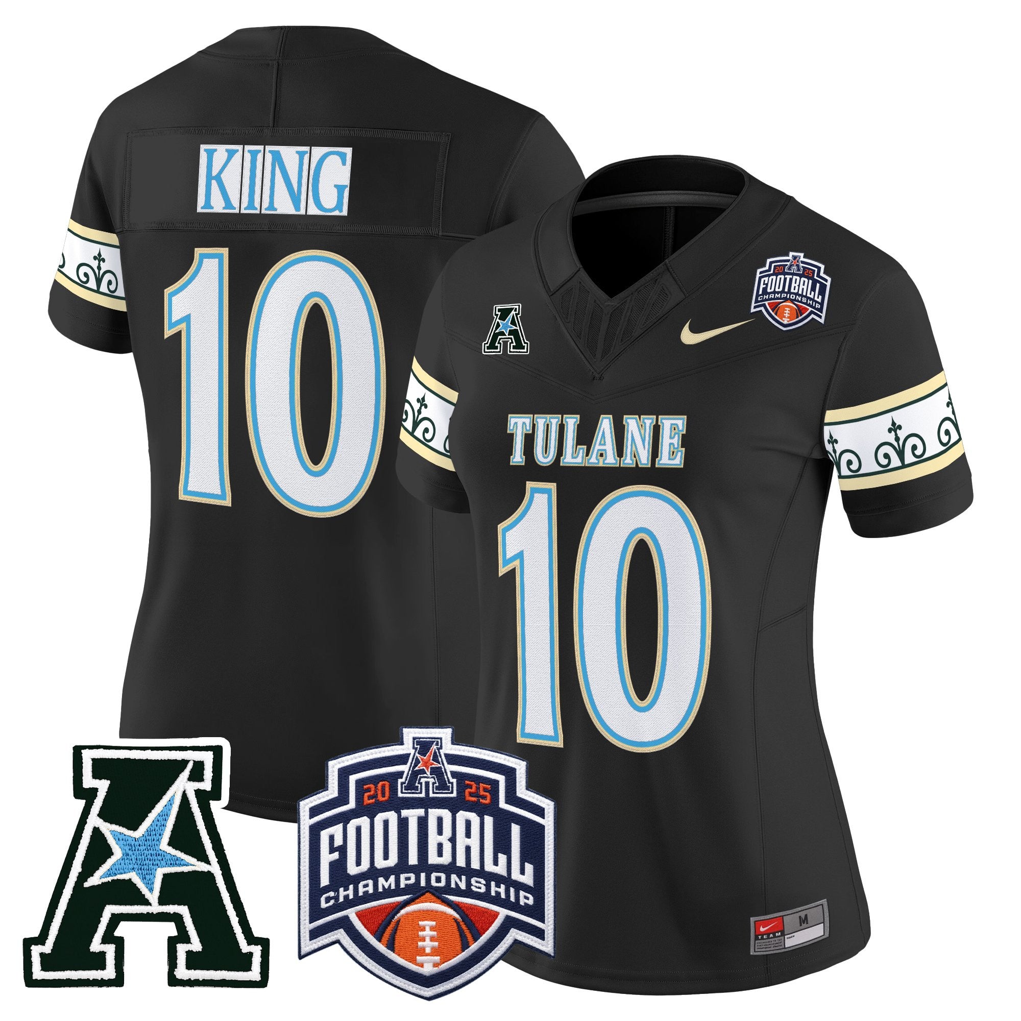 Women's Tulane Green Wave 'City Edition' Vapor Limited Jersey - 2025 AAC Championship Patch - All Stitched