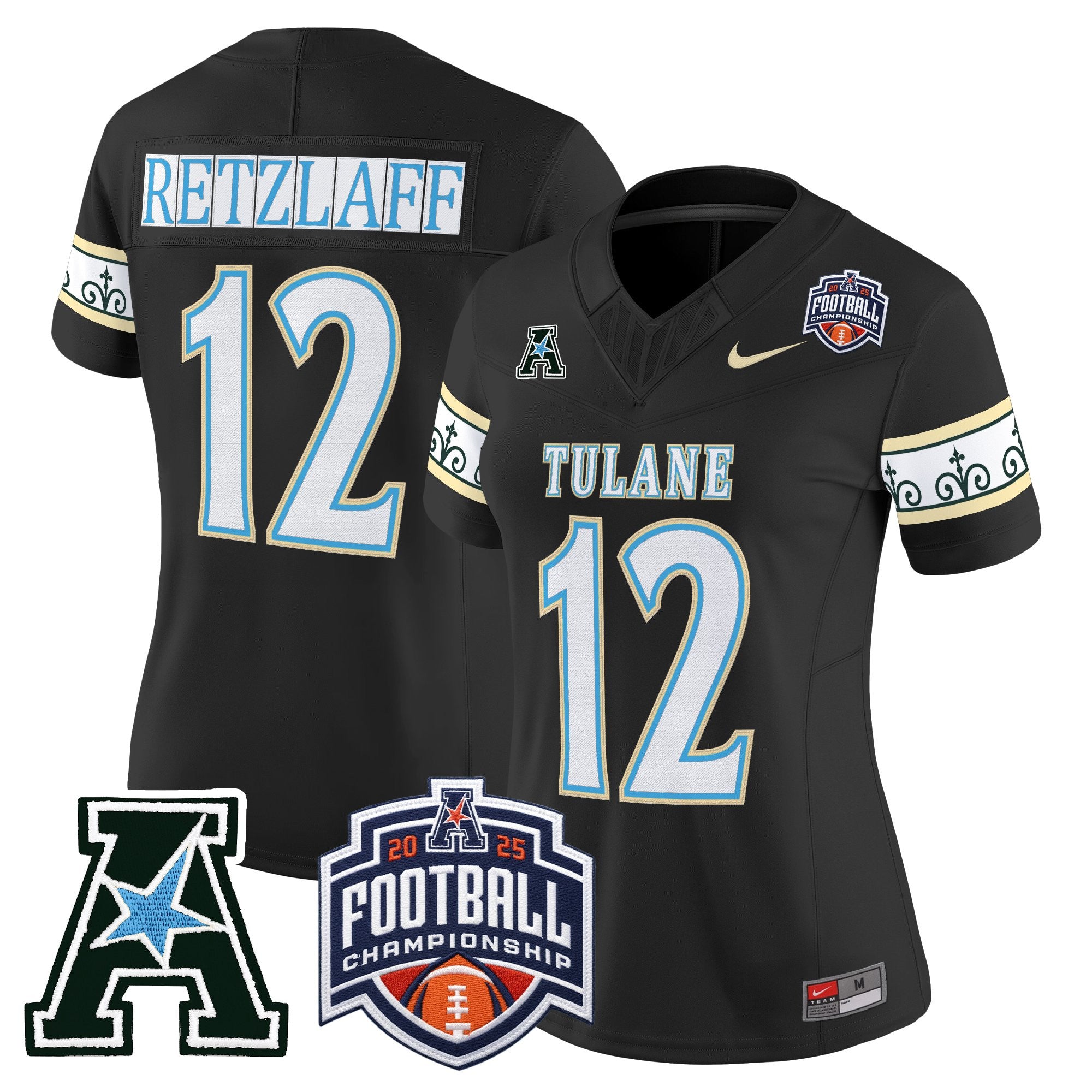 Women's Tulane Green Wave 'City Edition' Vapor Limited Jersey - 2025 AAC Championship Patch - All Stitched
