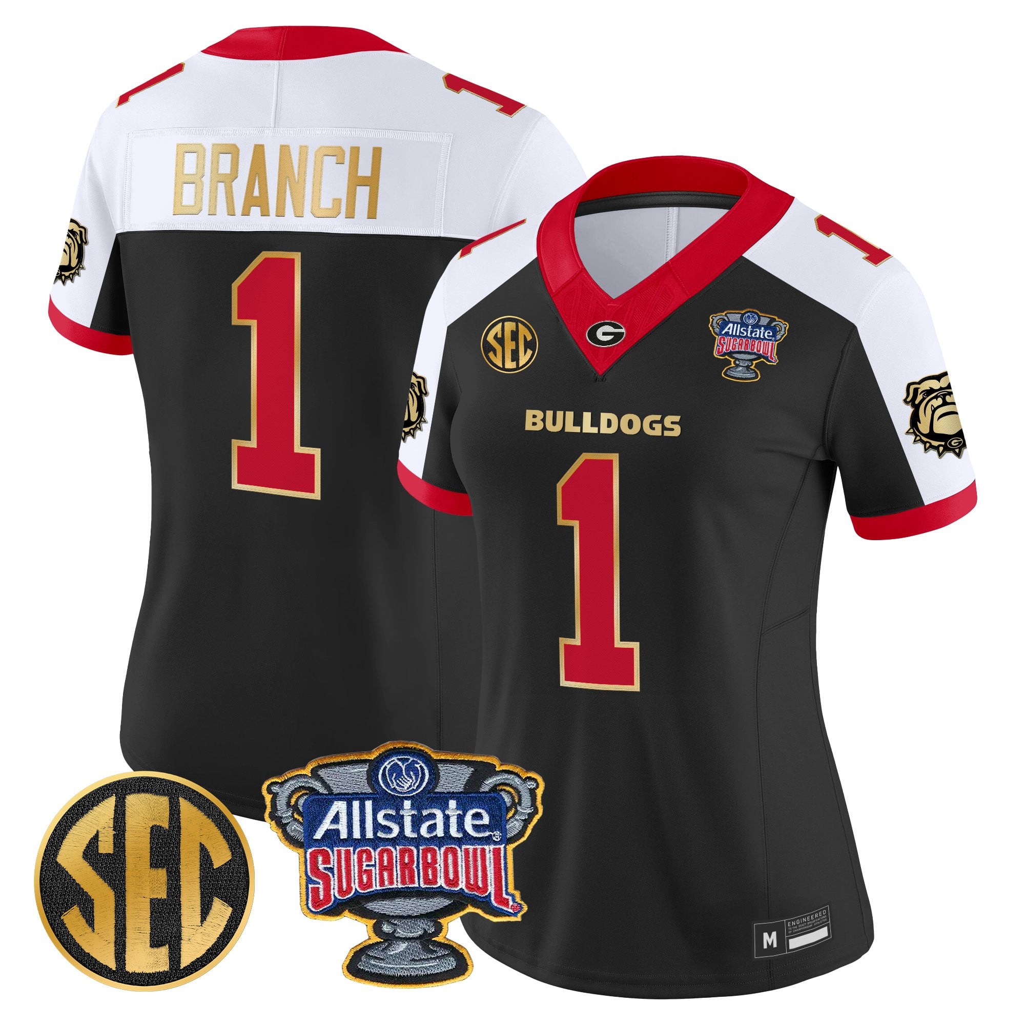 Women's Georgia Bulldogs Sugar Bowl Patch Vapor Limited Jersey - All Stitched