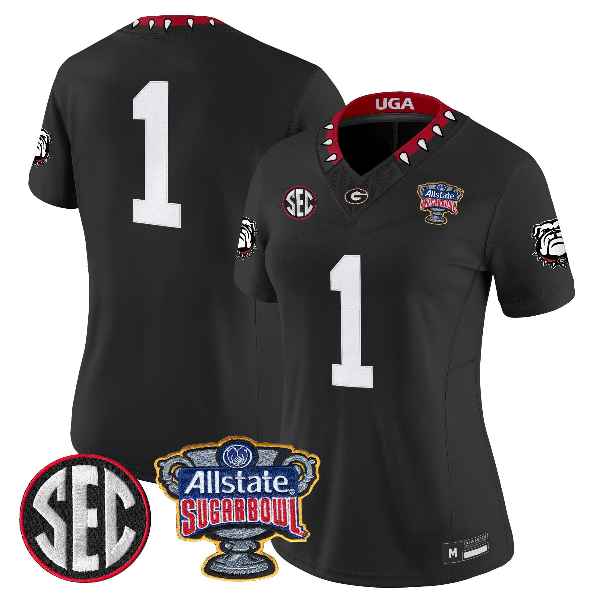 Women's Georgia Bulldogs Sugar Bowl Patch Vapor Limited Jersey - All Stitched