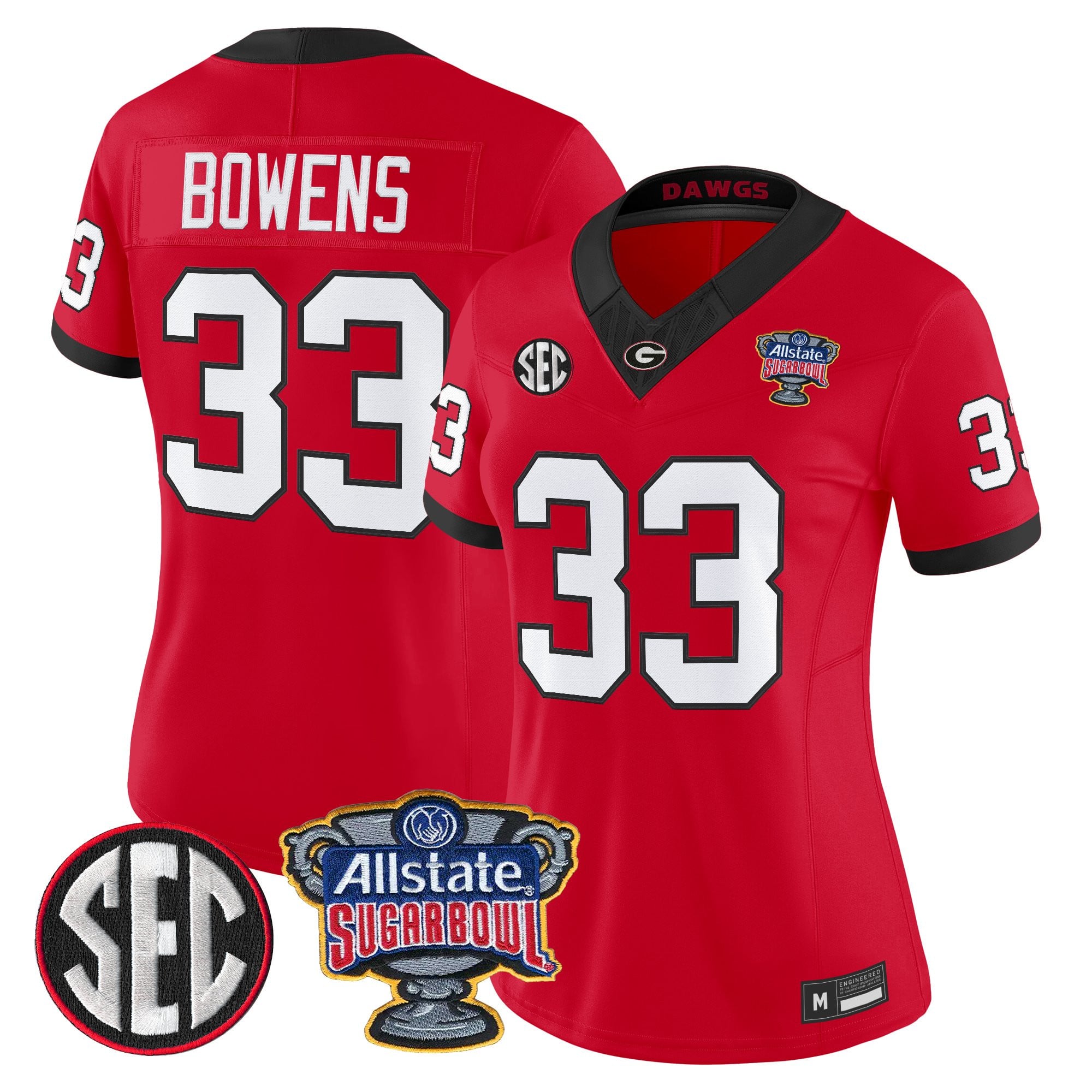 Women's Georgia Bulldogs Sugar Bowl Patch Vapor Limited Jersey - All Stitched