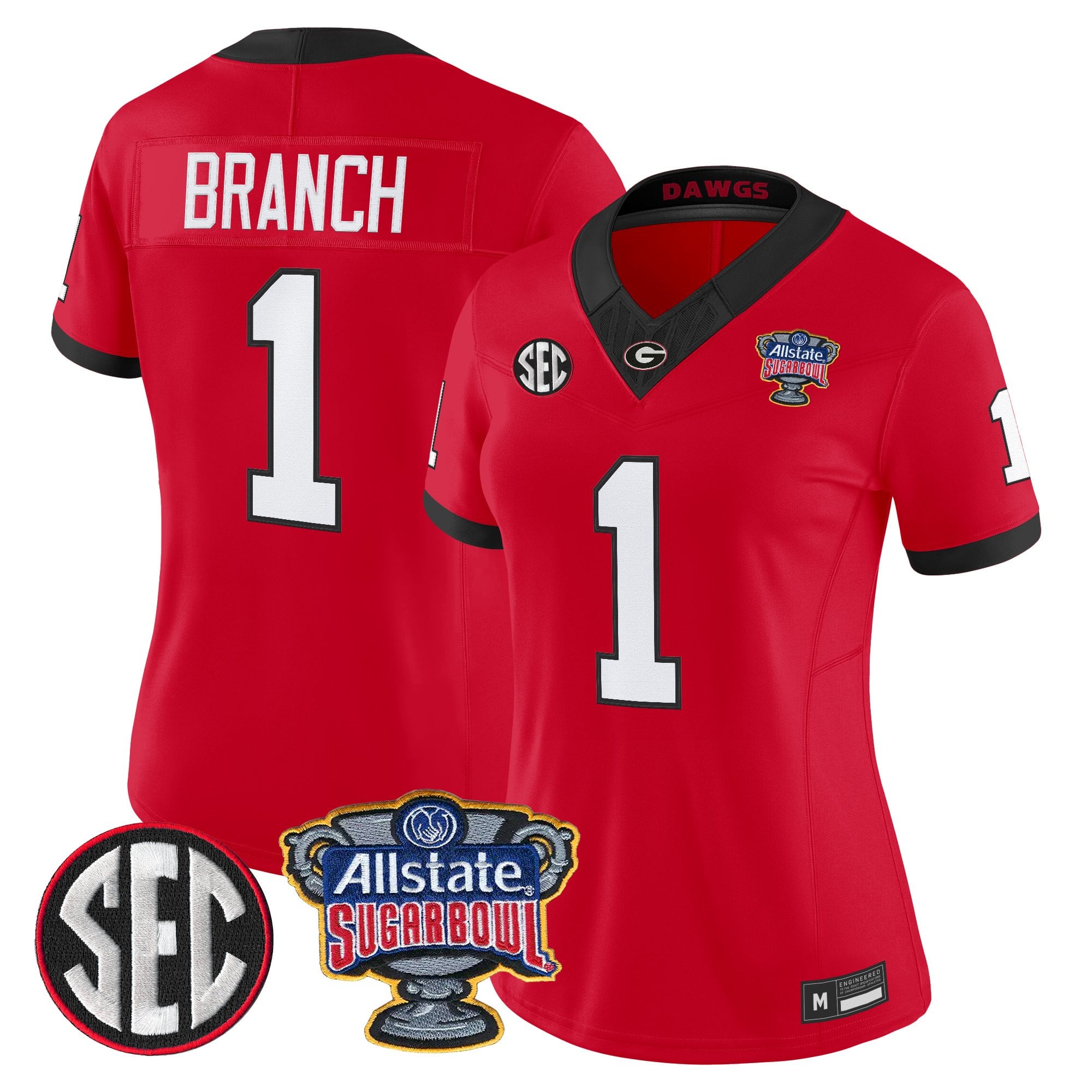 Women's Georgia Bulldogs Sugar Bowl Patch Vapor Limited Jersey - All Stitched