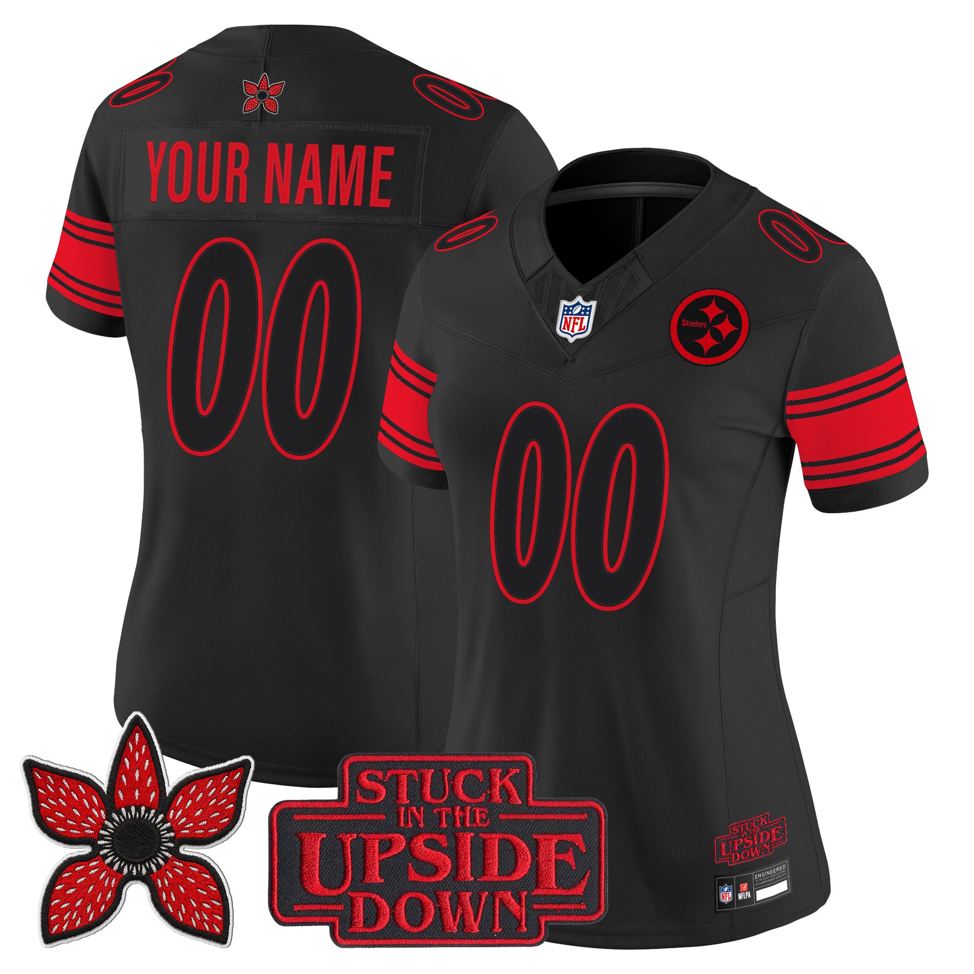 Pittsburgh Steelers 'Stranger Things Edition' Vapor Limited Custom Jersey - All Stitched
