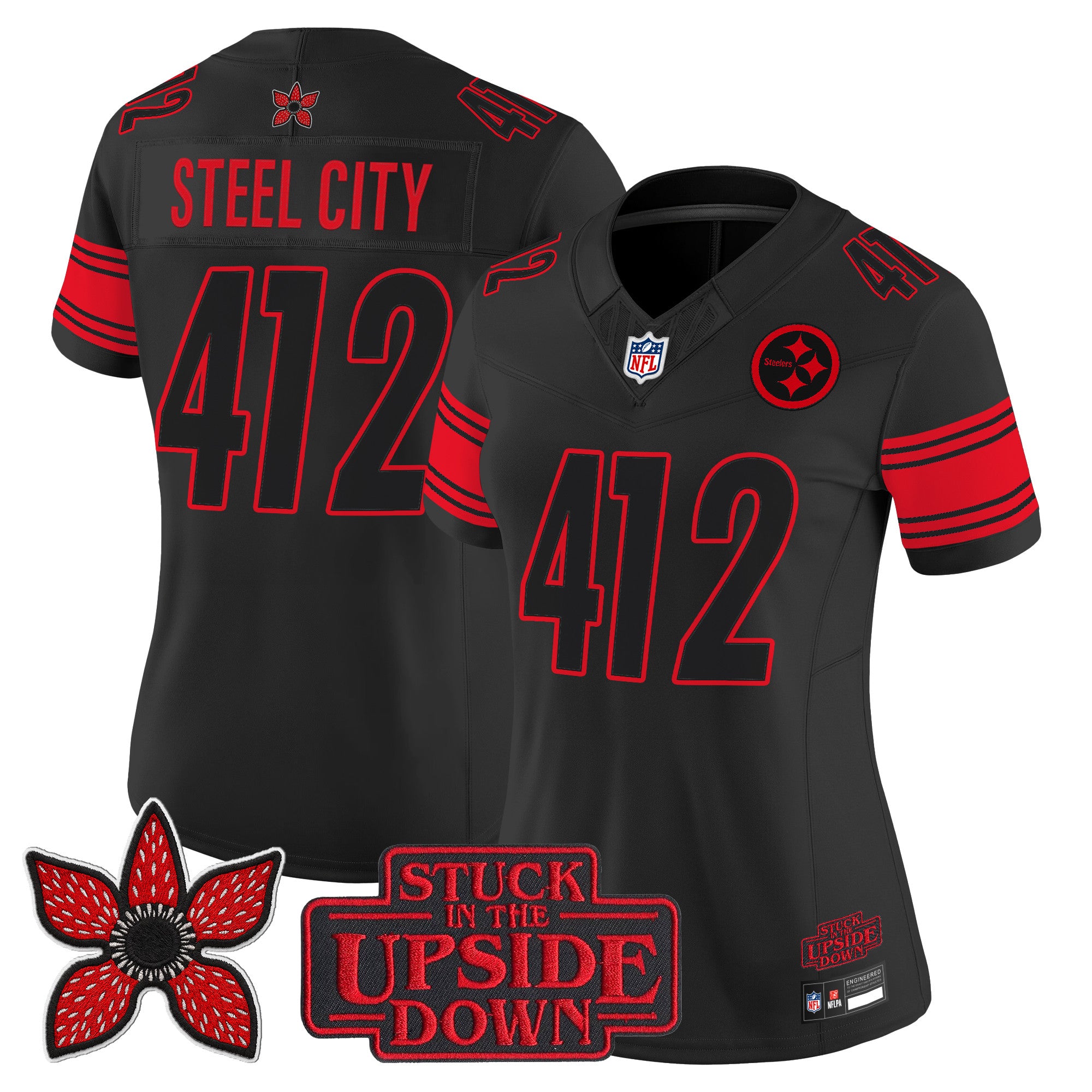 Pittsburgh Steelers 'Stranger Things Edition' Vapor Limited Jersey - All Stitched