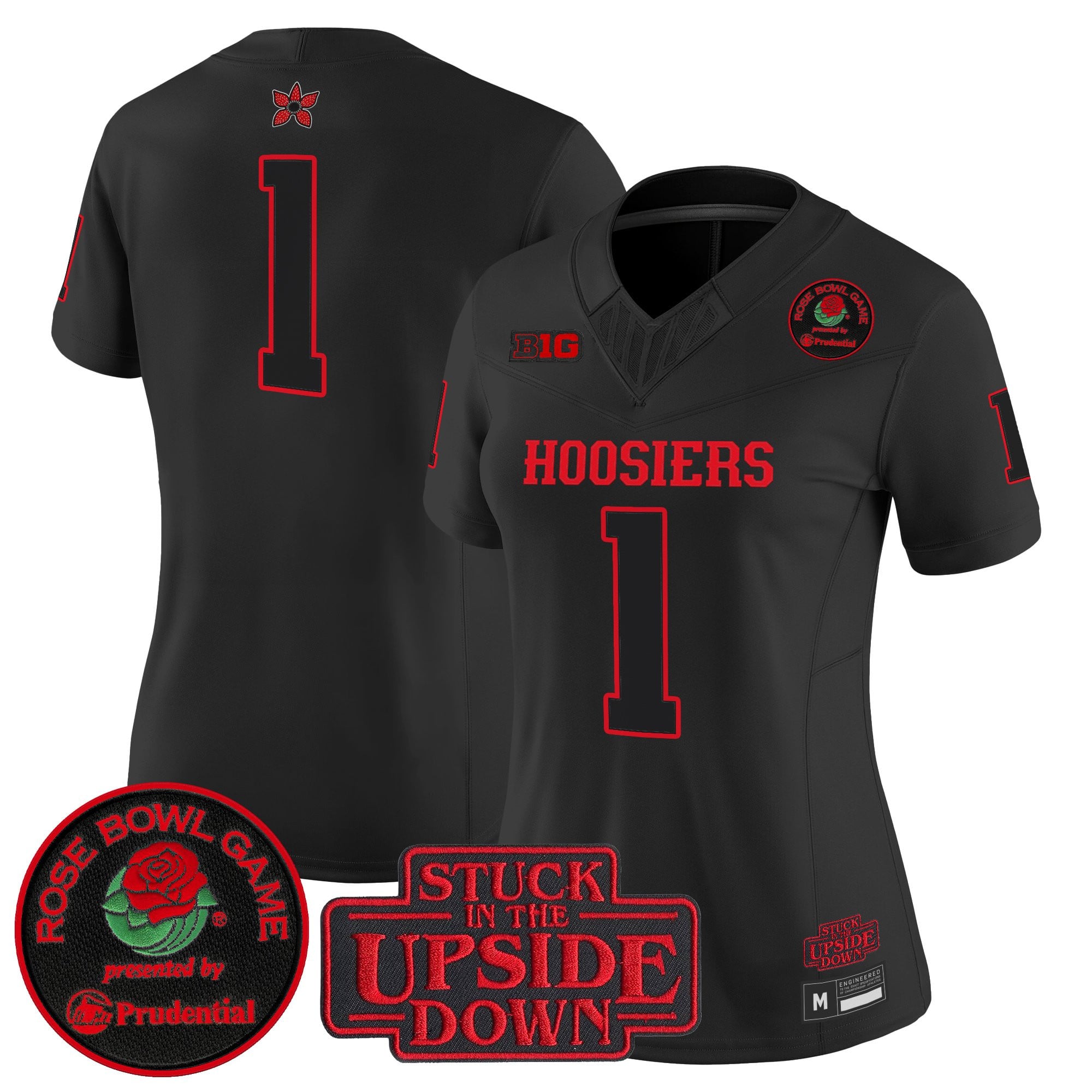 Women's Indiana Hoosiers 'Stranger Things Edition' Vapor Limited Jersey - 2025 Rose Bowl Patch - All Stitched