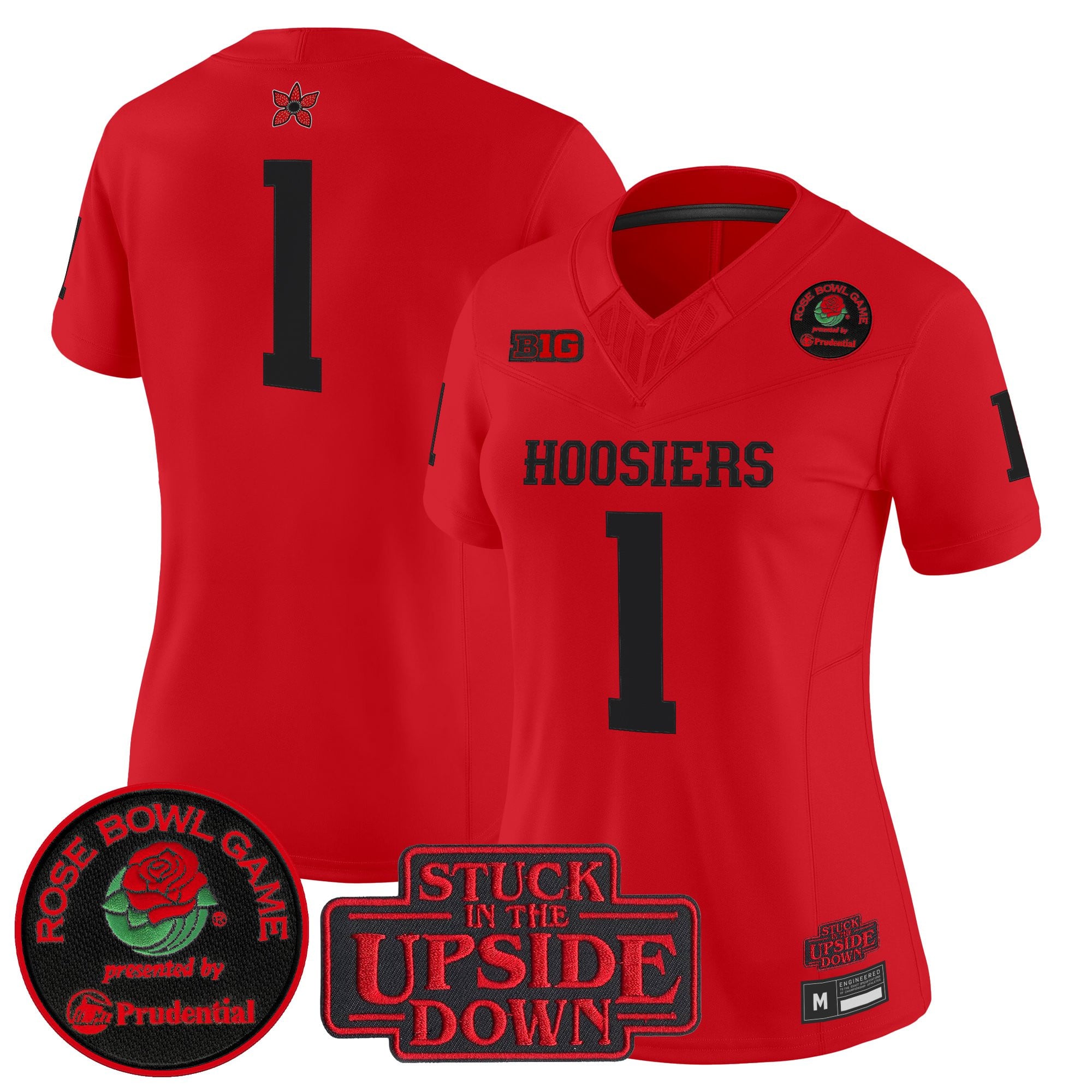 Women's Indiana Hoosiers 'Stranger Things Edition' Vapor Limited Jersey - 2025 Rose Bowl Patch - All Stitched