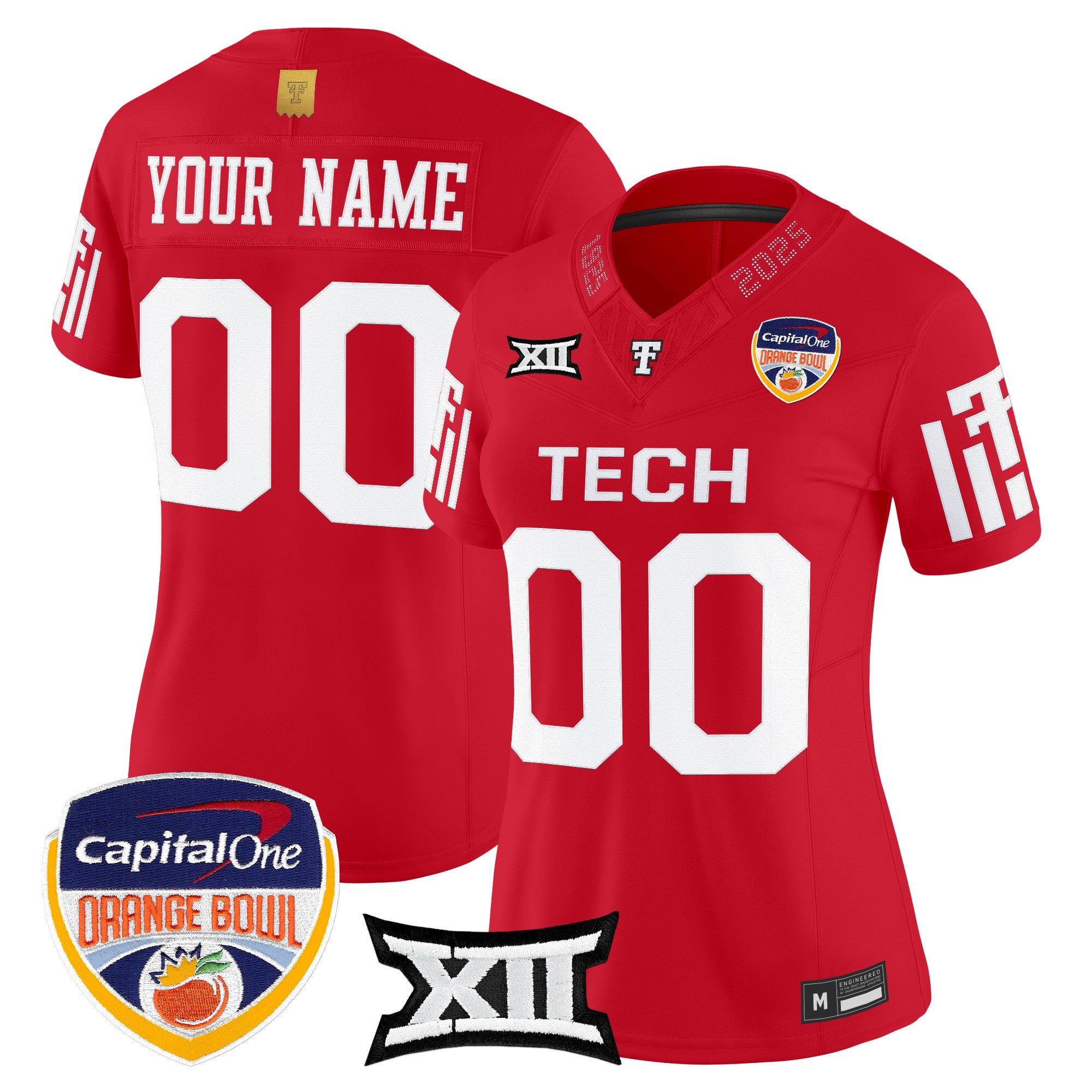 Texas Tech Red Raiders 2025 Orange Bowl Vapor Limited Custom Jersey - All Stitched