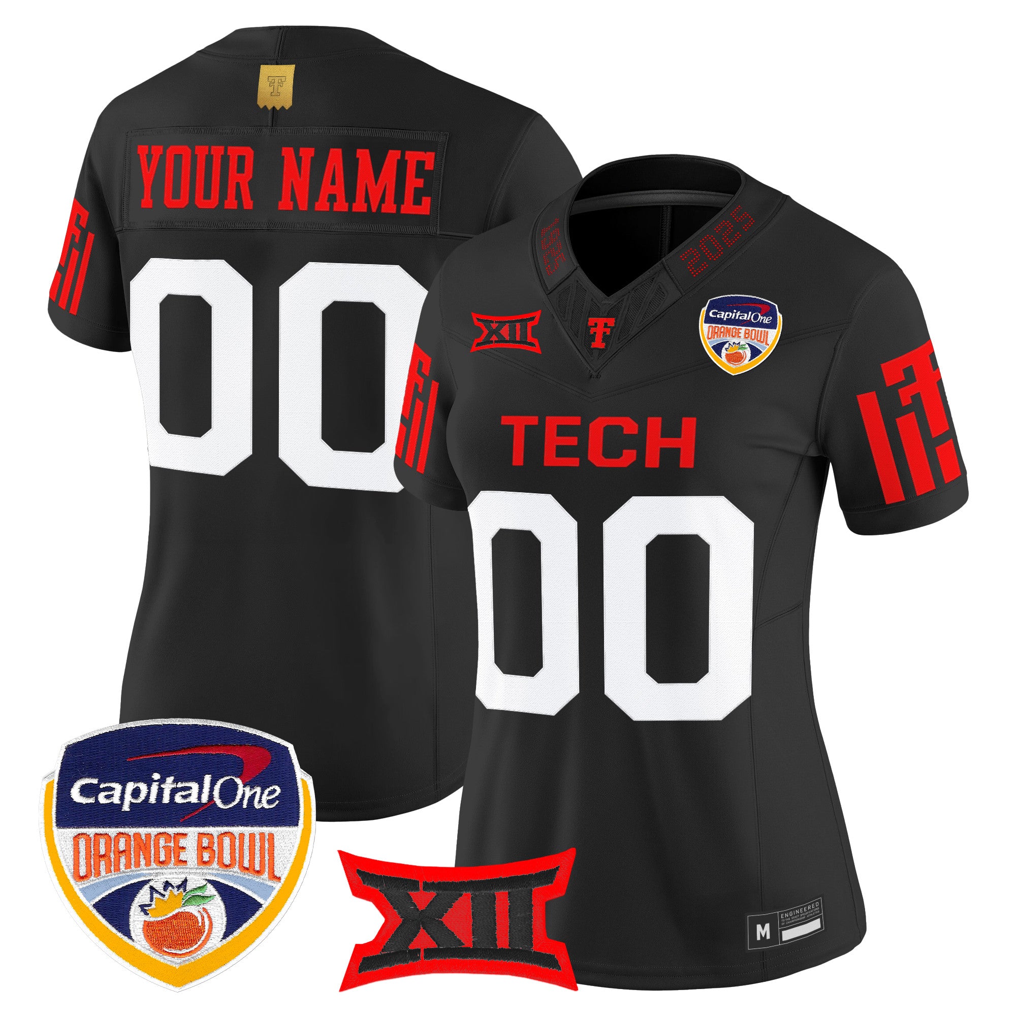 Texas Tech Red Raiders 2025 Orange Bowl Vapor Limited Custom Jersey - All Stitched