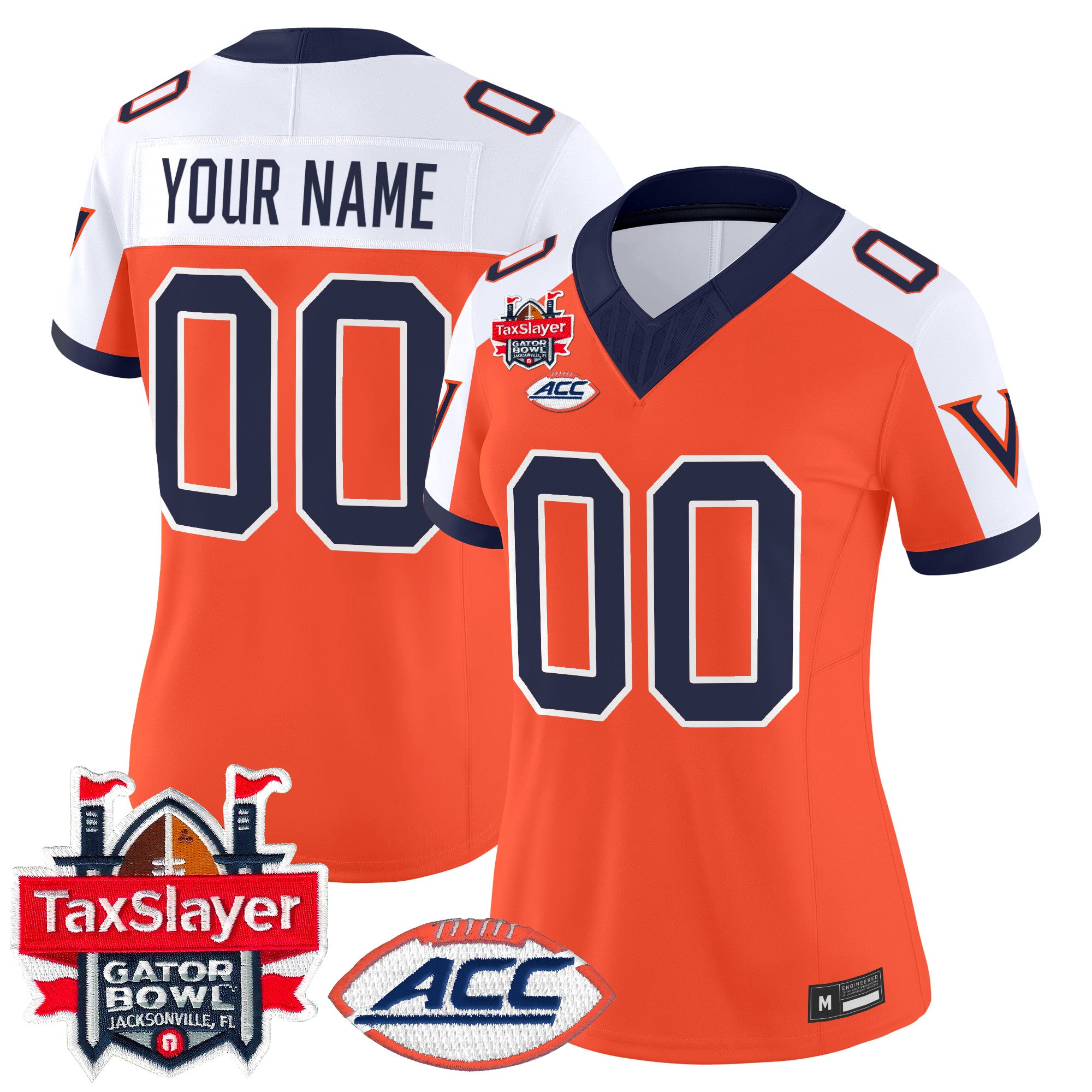 Virginia Cavaliers 1995 Throwbacks Vapor Limited Custom Jersey - Gator Bowl Patch - All Stitched