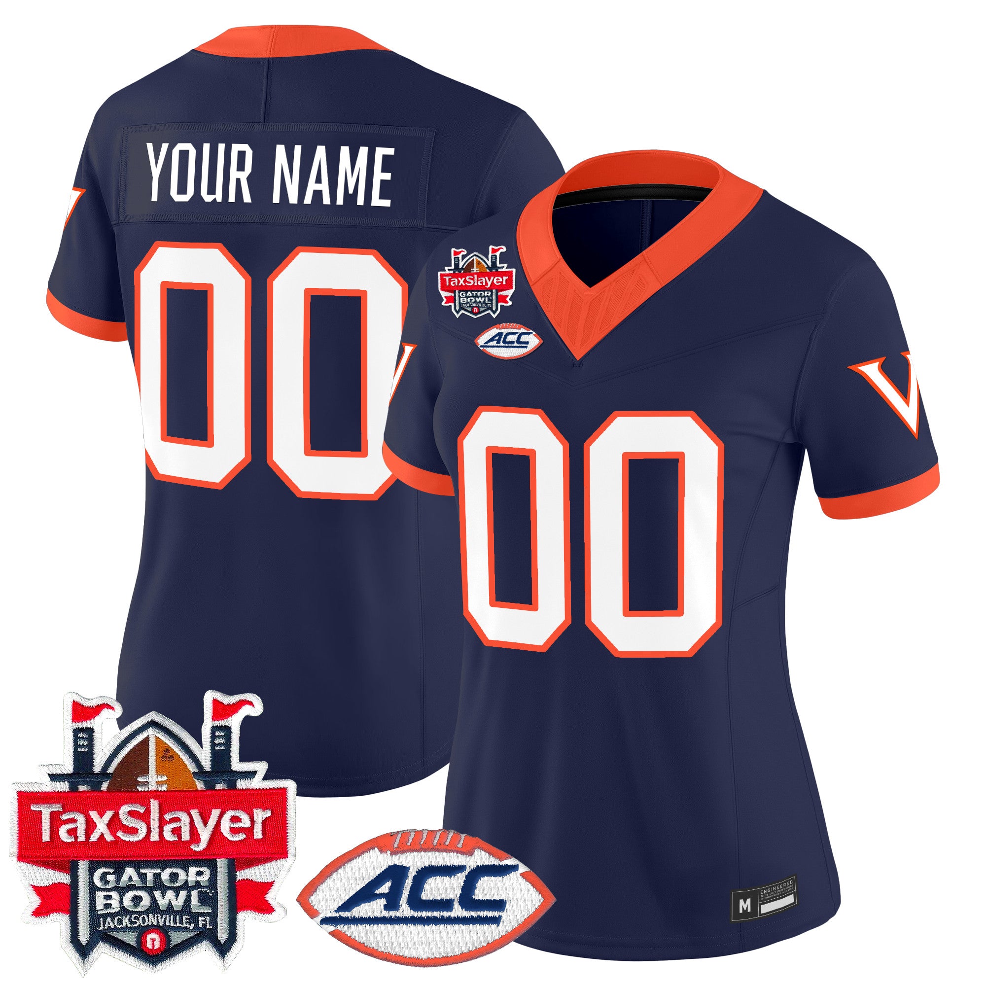 Virginia Cavaliers 1995 Throwbacks Vapor Limited Custom Jersey - Gator Bowl Patch - All Stitched