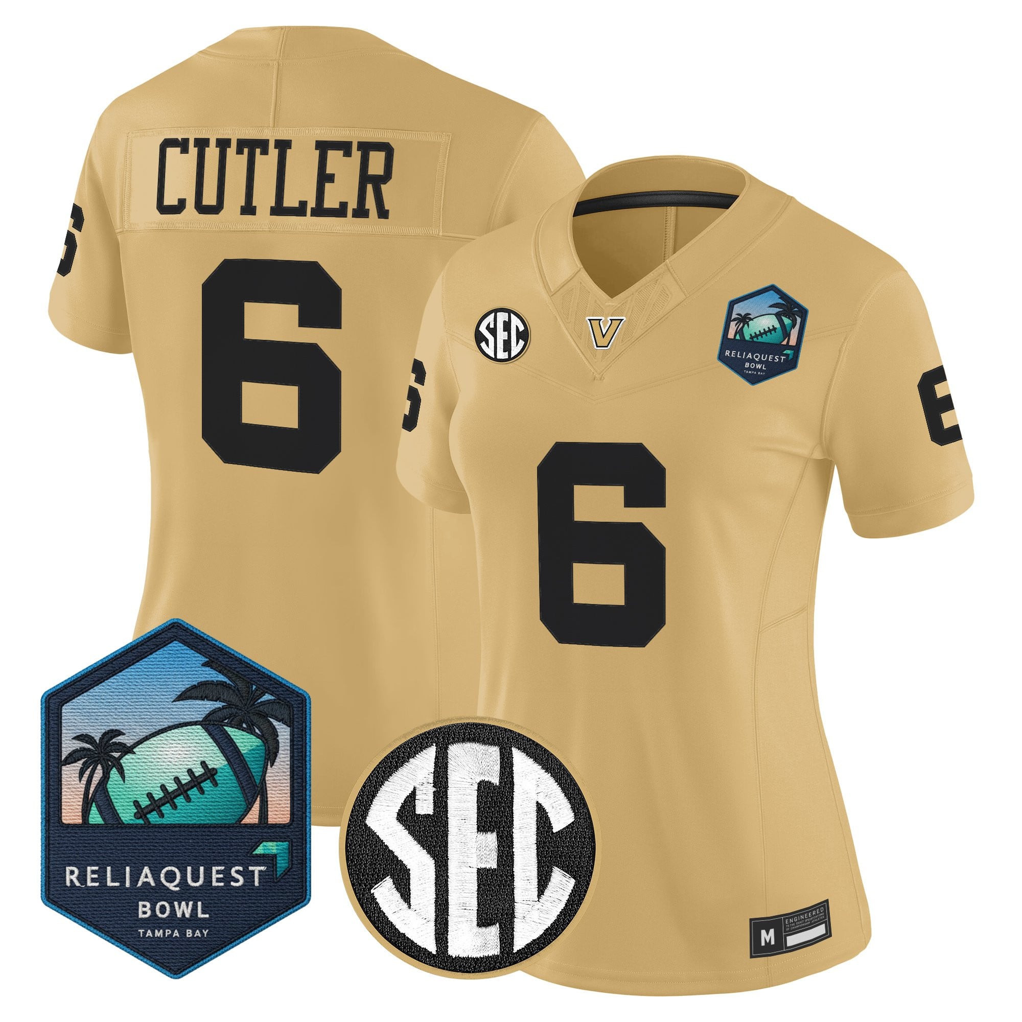 Women's Vanderbilt Commodores 2025 ReliaQuest Bowl Vapor Limited Jersey - All Stitched