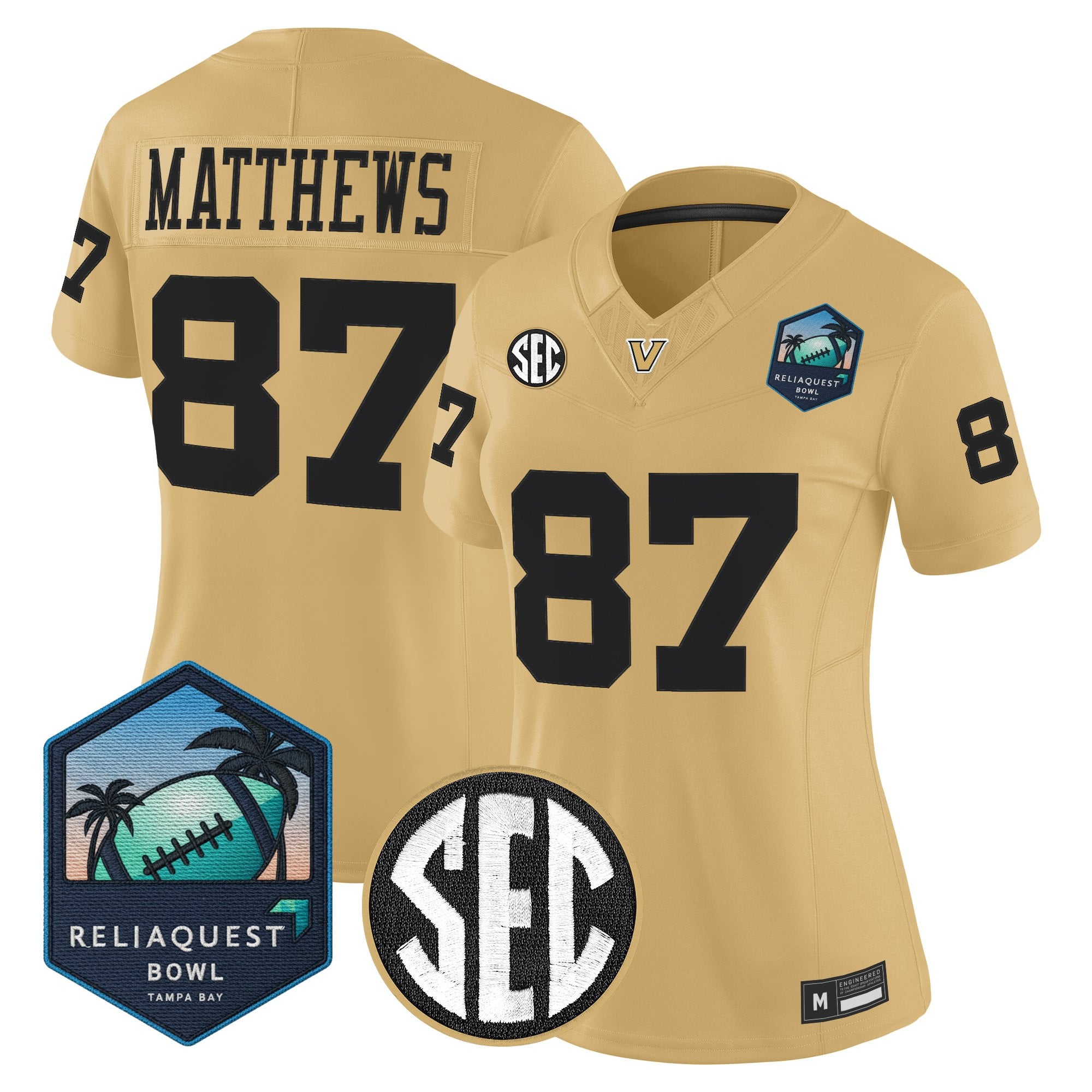 Women's Vanderbilt Commodores 2025 ReliaQuest Bowl Vapor Limited Jersey - All Stitched
