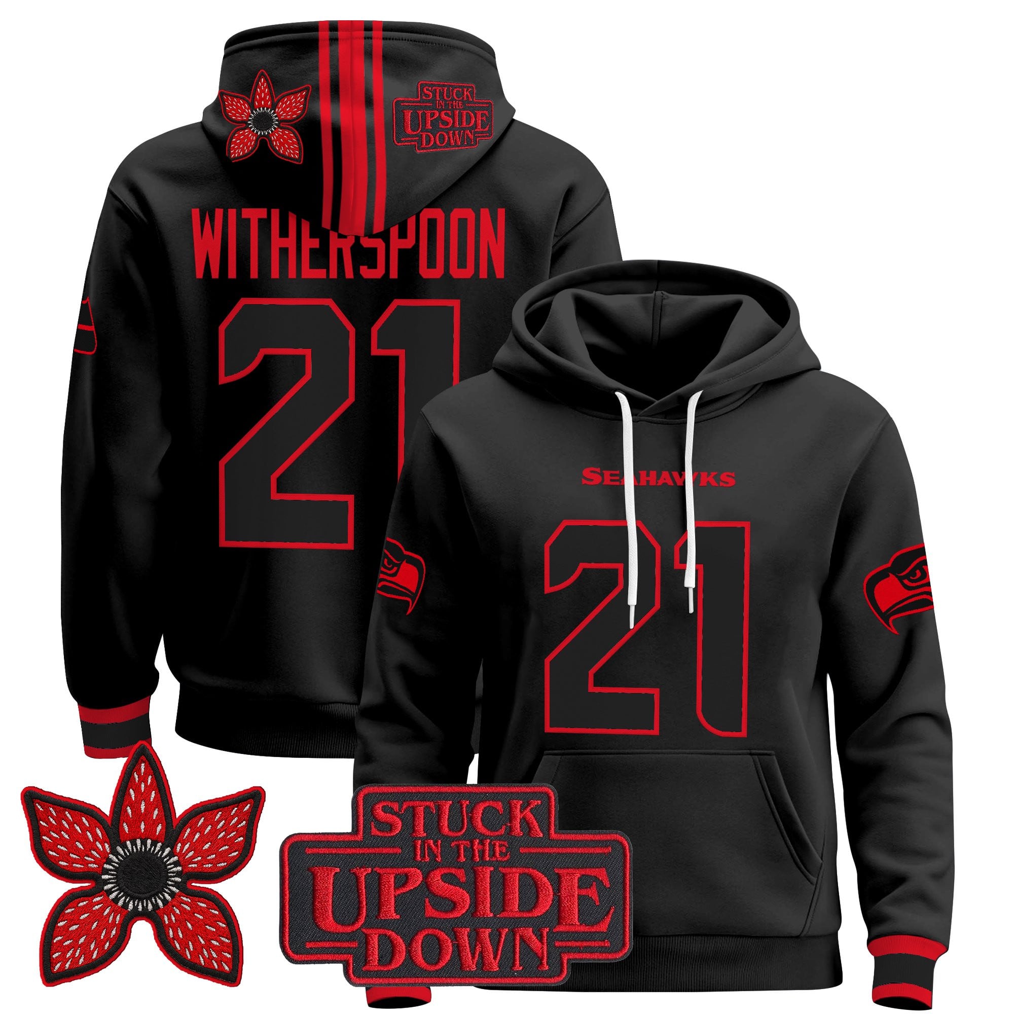 Seattle Seahawks 'Stranger Things Edition' Premium Pullover Hoodie - All Stitched